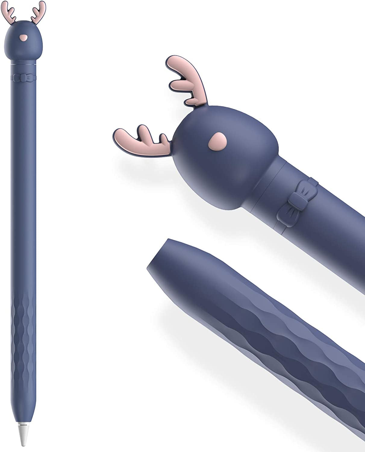 Ahastyle Case for Apple Pencil 1St Gen, Cute Cartoon Soft Silicone Sleeve Cover Accessories Compatible with Apple Pencil 1St Generation(Green Frog)  AHASTYLE Blue Deer Apple Pencil 1st 