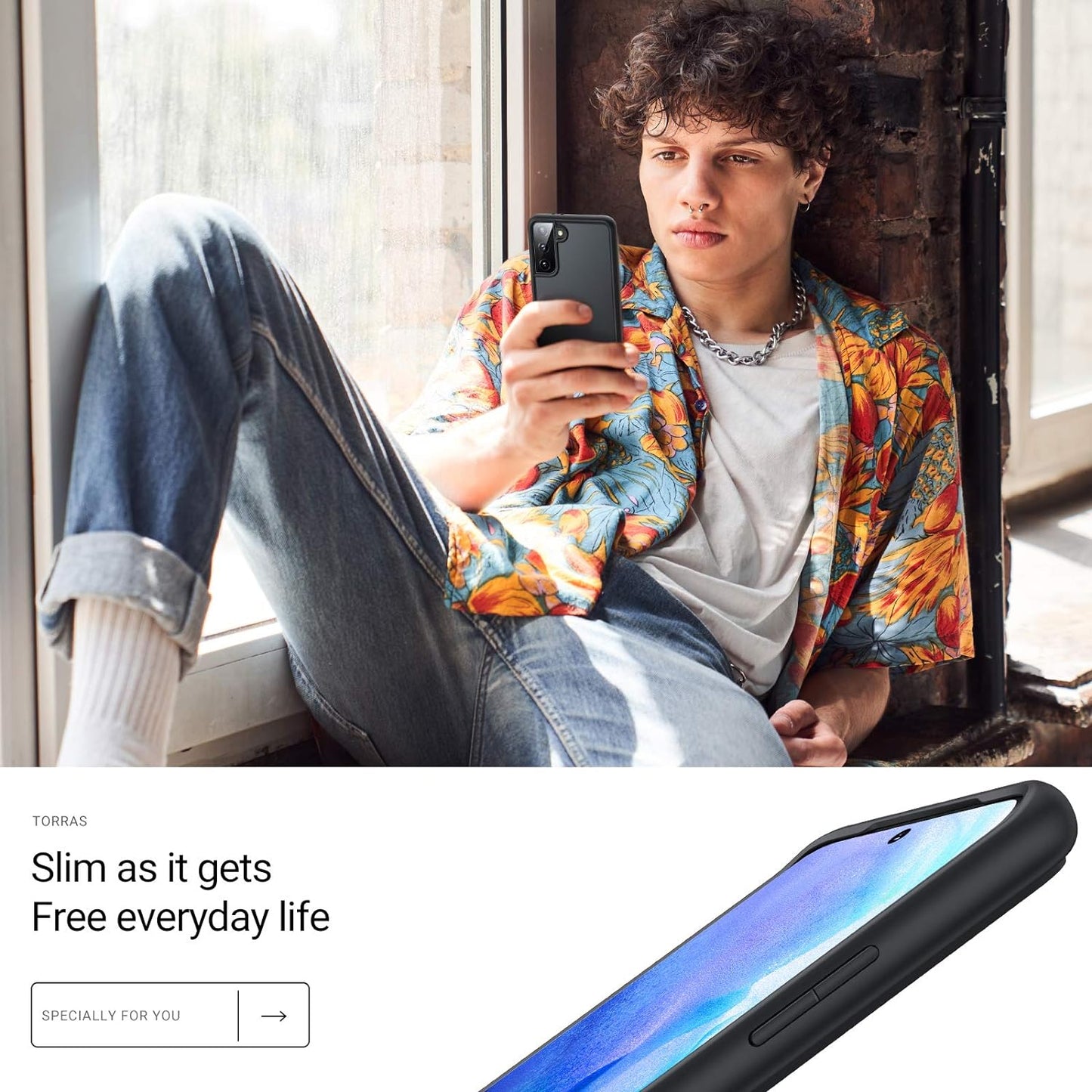 TORRAS Shockproof Galaxy S21 Case (Only), [Military Grade Drop Tested] Translucent Matte Hard Back with Soft Edge Slim Protective Compatible for Samsung Galaxy S21 Case, Black  TORRAS   