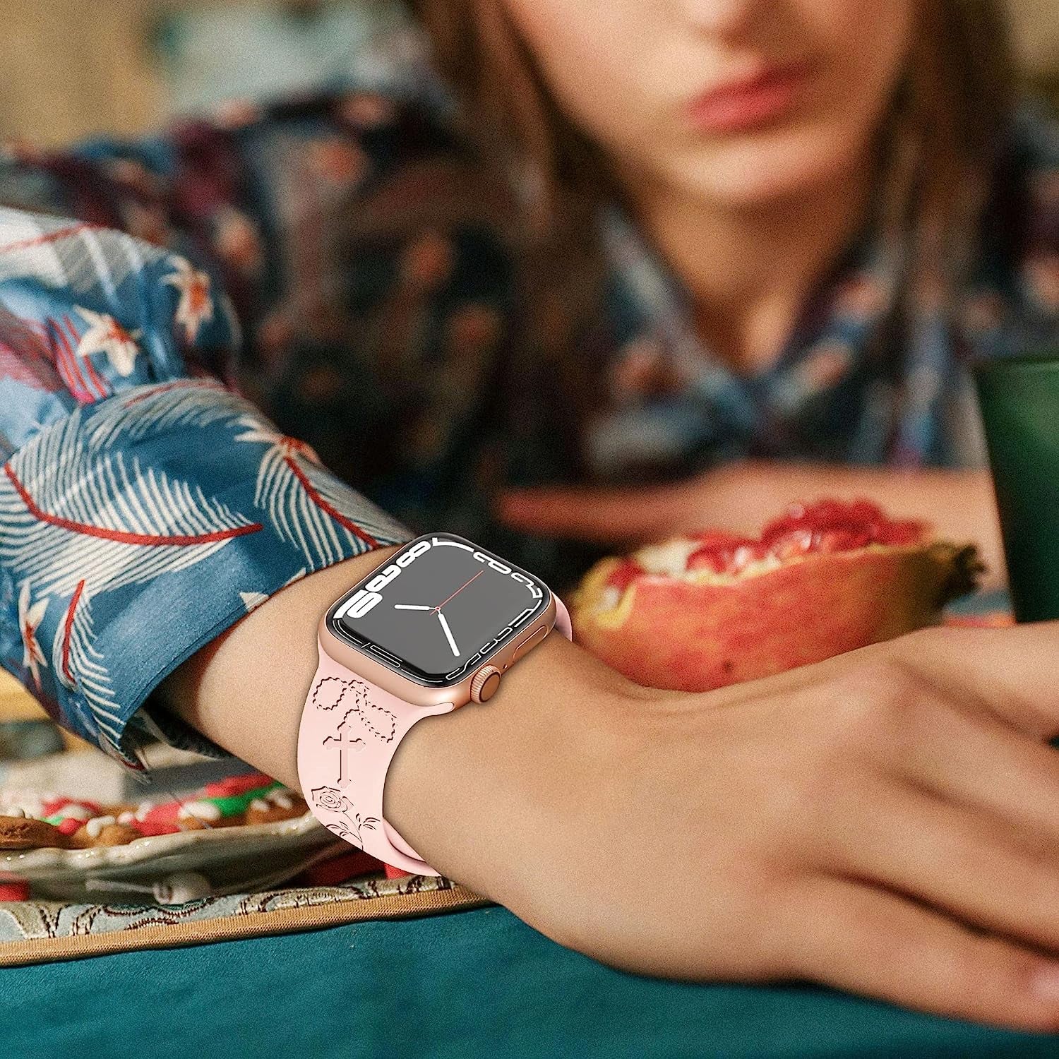 6 Pack Engraved Sport Bands Compatible with Apple Watch Band 38Mm 40Mm 41Mm 42Mm 44Mm 45Mm 49Mm for Women Men, Designer Colorful Soft Silicone Strap for Iwatch Bands Ultra/Se Series 8/7/6/5/4/3/2/1  Wewatri   