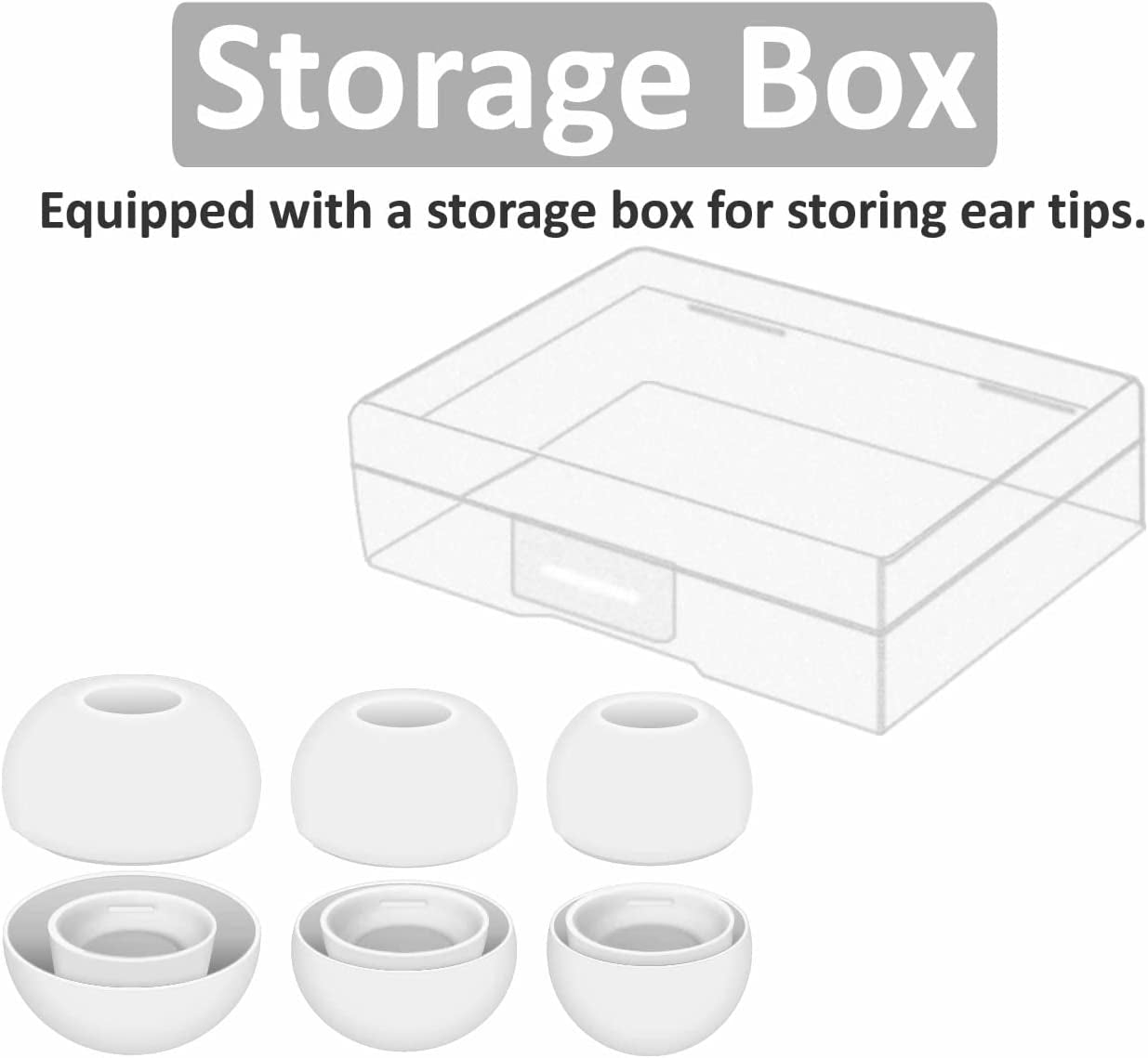 3 Pairs Compatible with Airpods Pro 1St 2Nd Ear Tips Buds, Small Medium Large 3 Size Replacement Silicone Rubber Eartips Earbuds Gel Accessories Compatible with Airpods Pro 2 and 1St - S/M/L White  IiEXCEL   