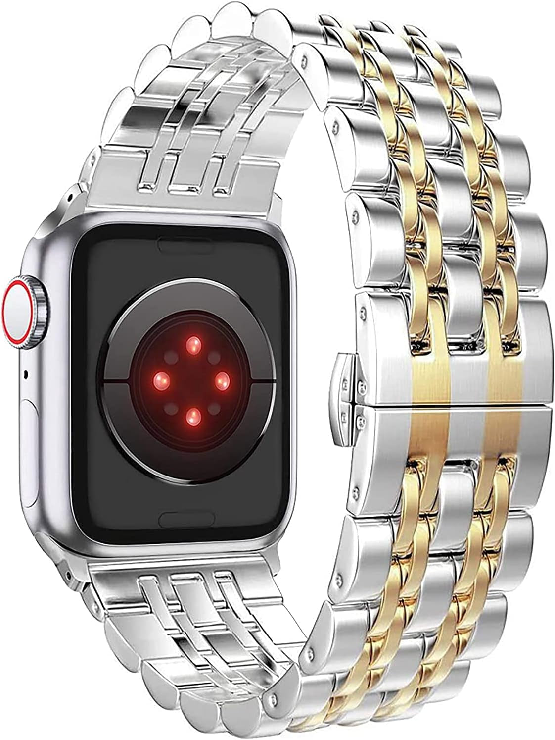 Amzaokay Band Compatible for Apple Watch Series Ultra SE Series 8 7 6 5 4 40Mm 41Mm 44Mm 45Mm 49Mm/ Series 3 2 1 38Mm 42Mm for Women Men,Stainless Steel Band for Iwatch Replacement Strap  AmzAokay Gold 41mm/40mm/38mm 