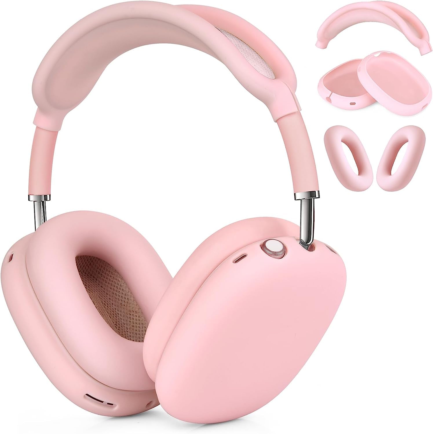 AIRSPO Airpods Max Case Cover, Silicone Case Cover for Airpods Max Headphones, Anti-Scratch Ear Pad Cover/Headband Cover for Apple Airpods Max, Airpod Max Accessories (Pink)…  AIRSPO   