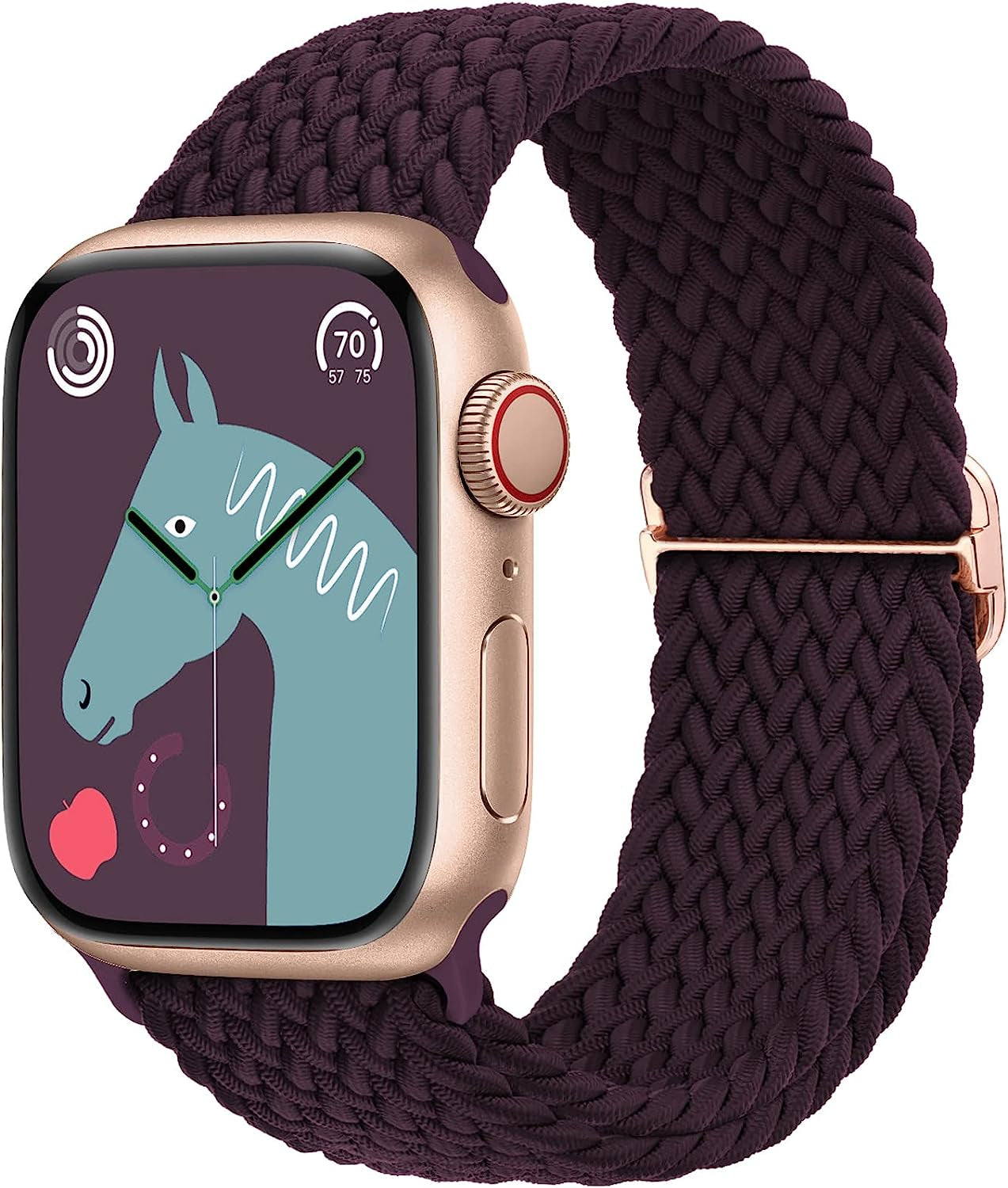 Transjoy Braided Stretchy Adjustable Watch Band for Apple Watch Band 38Mm 40Mm 41Mm 42Mm 44Mm 45Mm for Women Men, Soft Nylon Elastic Straps Solo Loop Wristbands for Iwatch Series 8 7 6 SE 5 4 Ultra  TransJoy Dark Cherry 42MM/44MM/45MM/49MM 