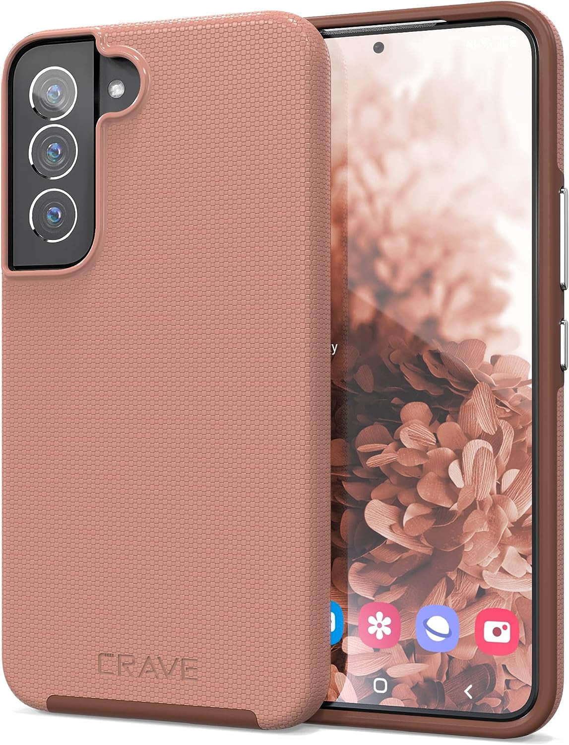 Crave Dual Guard for Samsung Galaxy S22 Case, Shockproof Protection Dual Layer Case for Samsung Galaxy S22 5G - Black  Crave Blush  