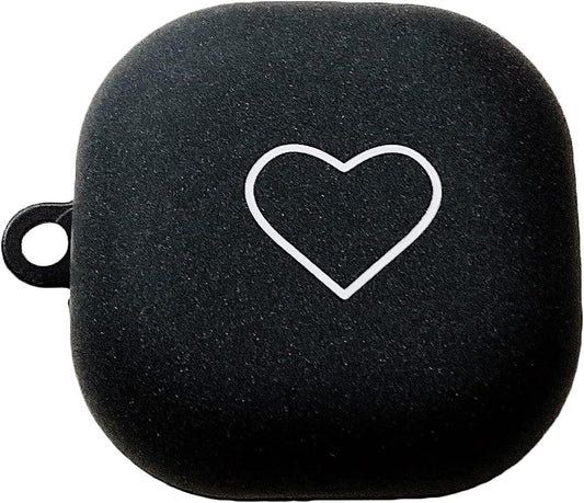 AOLABOKY Fashion Pink Love Heart Earphone Cover for Samsung Galaxy Buds Live Case PC Hard Shell Headphone Plush Keying (For Buds Live-2)  AOLABOKY   