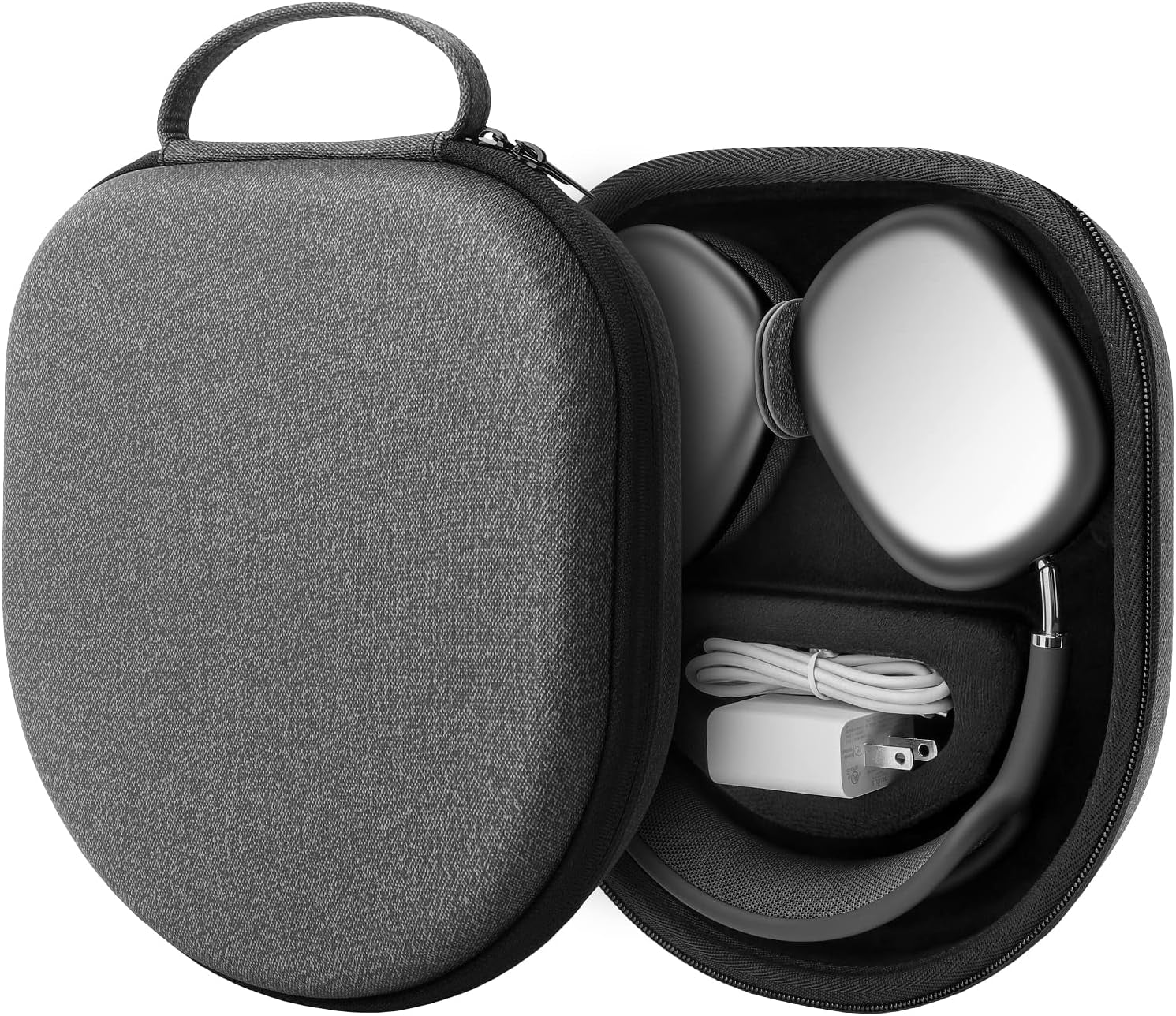Yinke Smart Case for New Apple Airpods Max Supports Sleep Mode, Hard Organizer Portable Carry Travel Cover Storage Bag (Dark Grey-Twill)  Yinke   