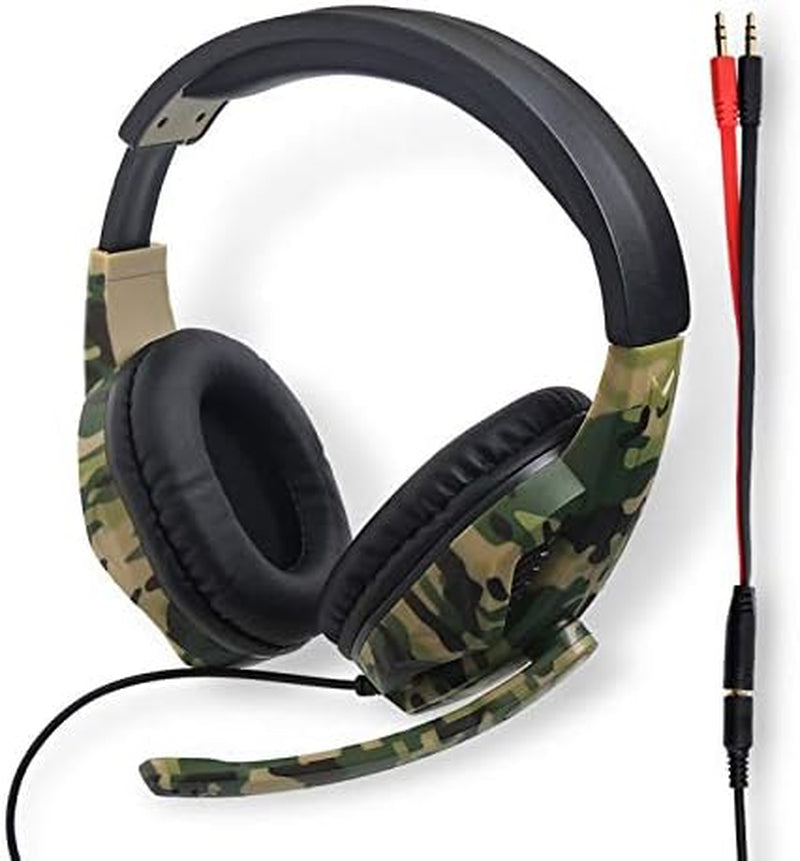 Internet Cafe Video Gaming Headset Headphone Camouflage Pc Wired Stereo Headset with Mic for Computer Tablets Smartphone  ILZONF   