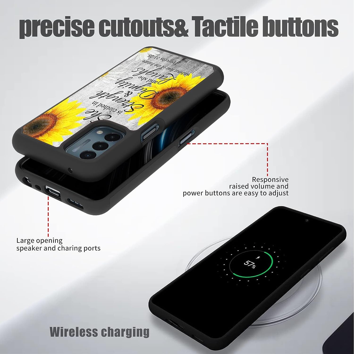 BWEGRHE Phone Case for Oneplus Nord N200 5G 6.49"(2021 Released), Dual Layer Heavy Duty Shockproof Hard PC + Soft Silicone Rubber Sturdy Nord N200 5G Phone Shell Proverbs 31:25 Cute Cover  JStar   