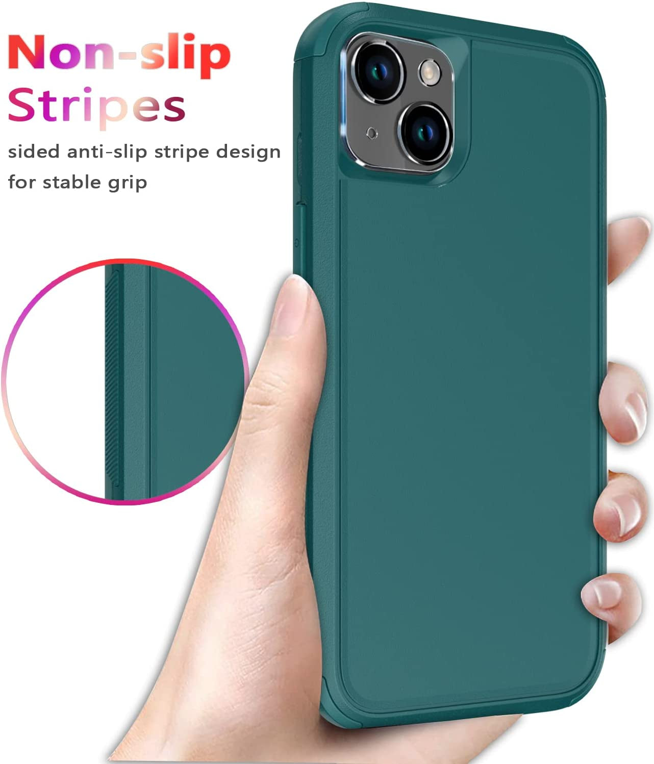 Diverbox Designed for Iphone 14 plus Case with Screen Protector Camera Lens Cover Heavy Duty Shockproof Shock-Resistant Cases for Apple Iphone 14 plus Phone 6.7 Inch (Dark Green)  Diverbox   