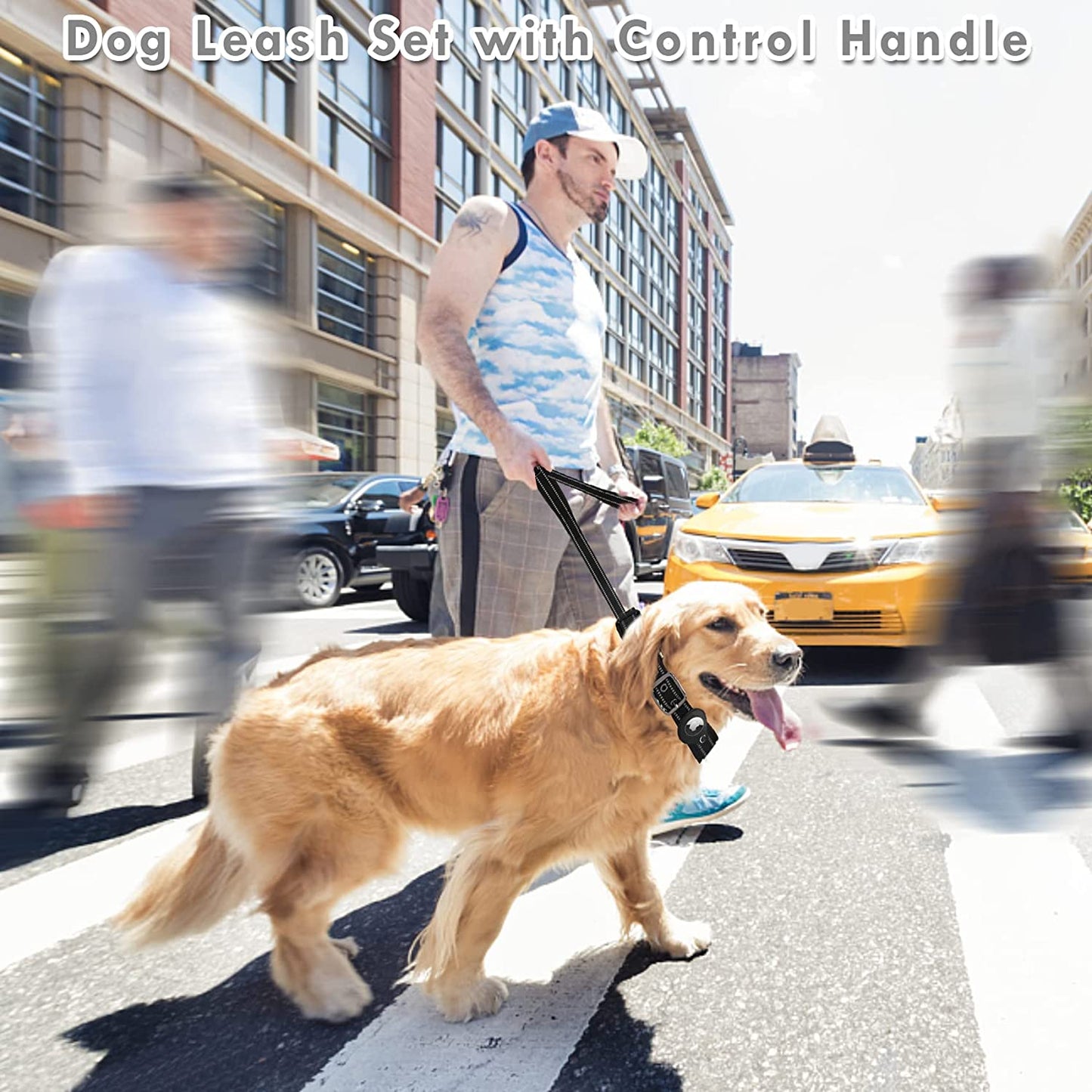 Ufandia Airtag Dog Collar, Reflective Air Tag Dog Collar GPS Pet Collar and Leash Set Combo, Padded Airtag Case Holder Dog Collar with 6 Ft Dog Traction Rope for Medium & Large Dogs  Ufandia   