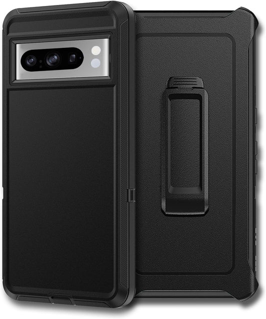 Defender Case for Google Pixel 8 Pro 5G, Bimanpap 3 in 1 Shockproof Rugged Drop Protective, Military Grade Heavy Duty Bumper Holster Cell Phone Cover(With Belt Clip) (Black)  Bimanpap   