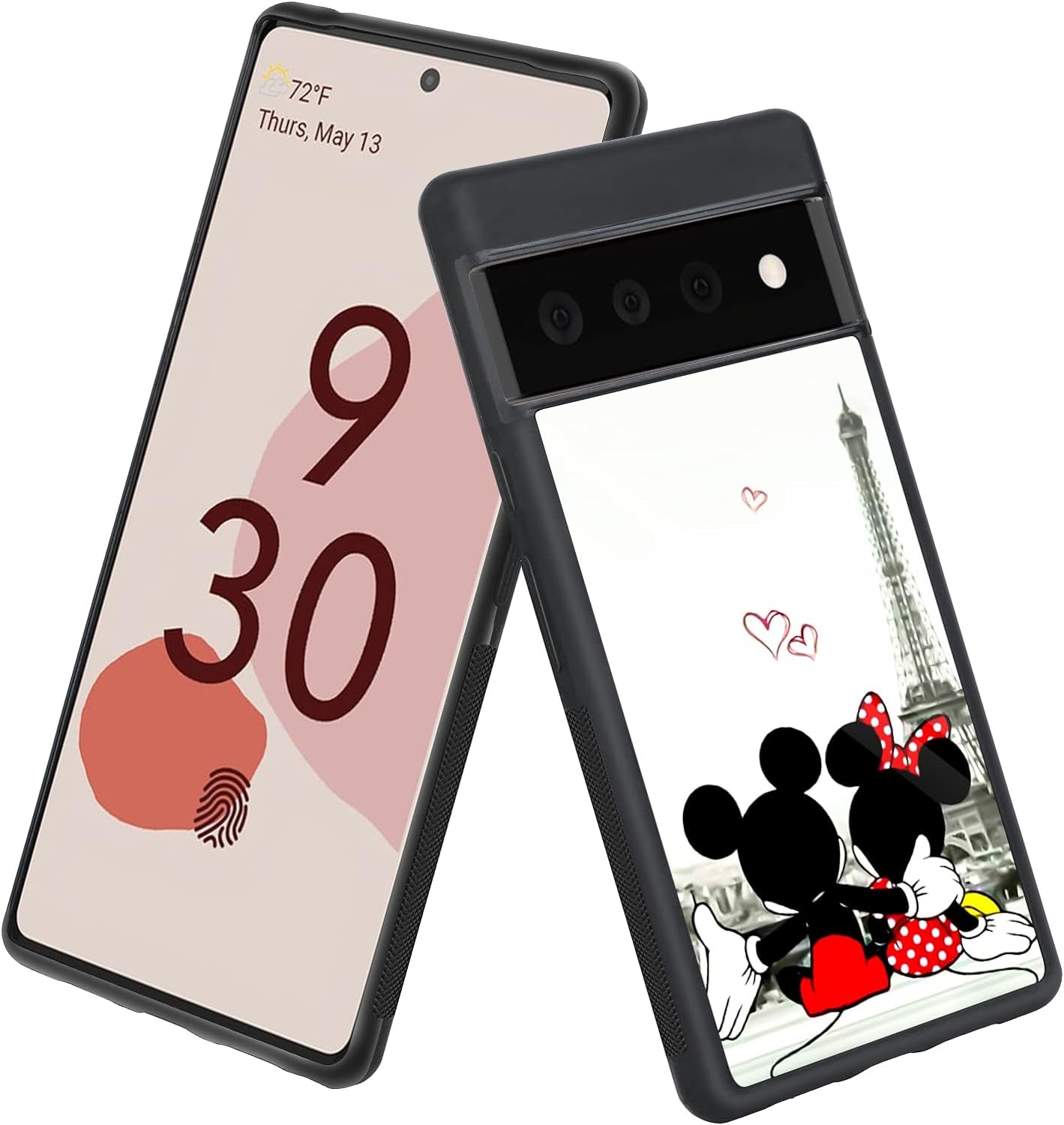 Cartoon Case for Google Pixel 6 Pro Case Cute Stitch Cartoon Character Pattern Tire Anti-Slip Anti-Scratch Design TPU +PC Shockproof Protection Bumper Black Cover for Google Pixel 6 Pro (2021)  cuwana Mickey Minnie  