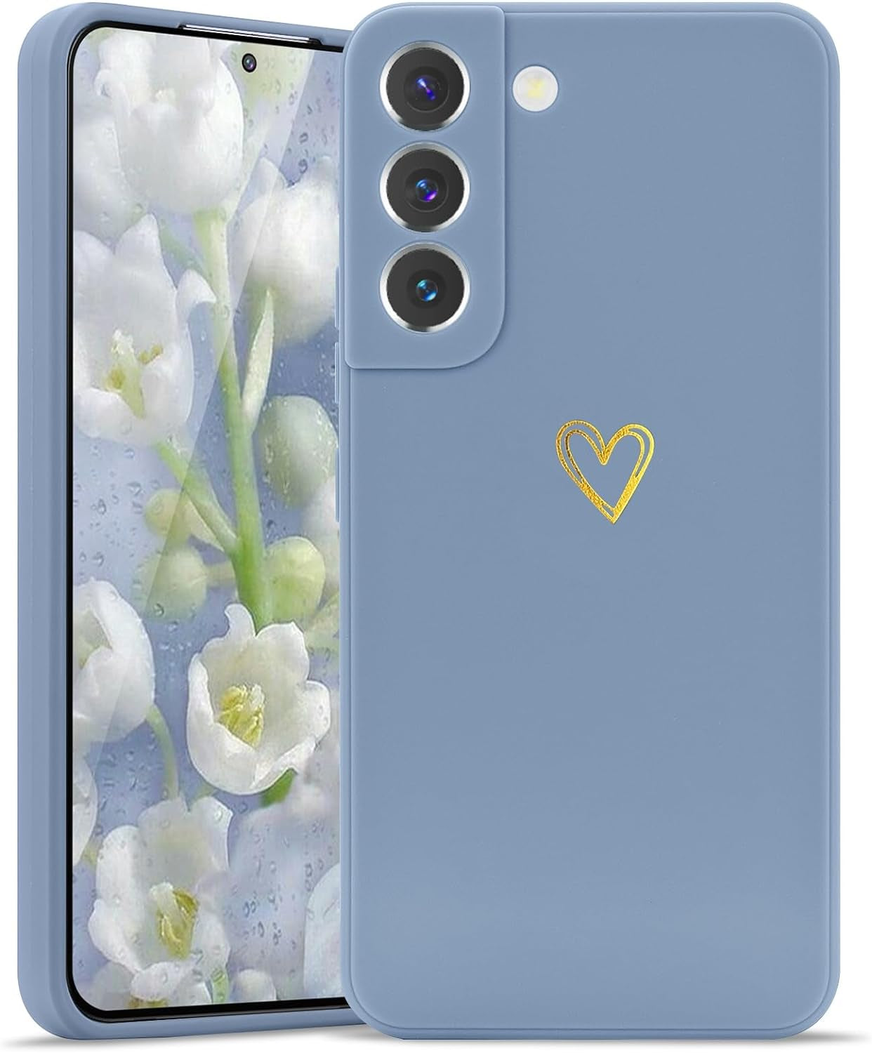 Wirvyuer for Samsung Galaxy S22 Case Cute Slim Shockproof Phone Case with Wireless Charging Support and Protection, Lime Green  Wirvyuer Blue Grey Samsung Galaxy S22 