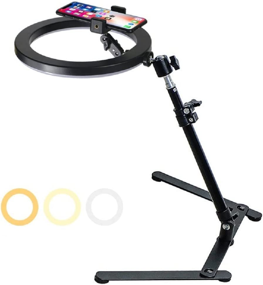 10'' Selfie Ring Light ' Tripod Stand and Phone Holder, LED Lighting with Phone Stand for Video Recording, Compatible with RD06 0  Ruiidour   