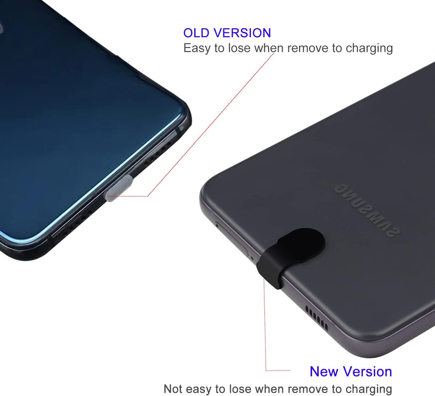 2PCS Anti-Lost anti Dust Plug Compatible with Phone,Usb C/Type C,Anti Dust Proof Plug for Samsung Galaxy S23 Ultra S23+,S22,S21 S21+,20 S20,S10 S10E S10+,S9 S9+,S8 S8+,USB C Charging Port Dust Plug  CASEDAO   