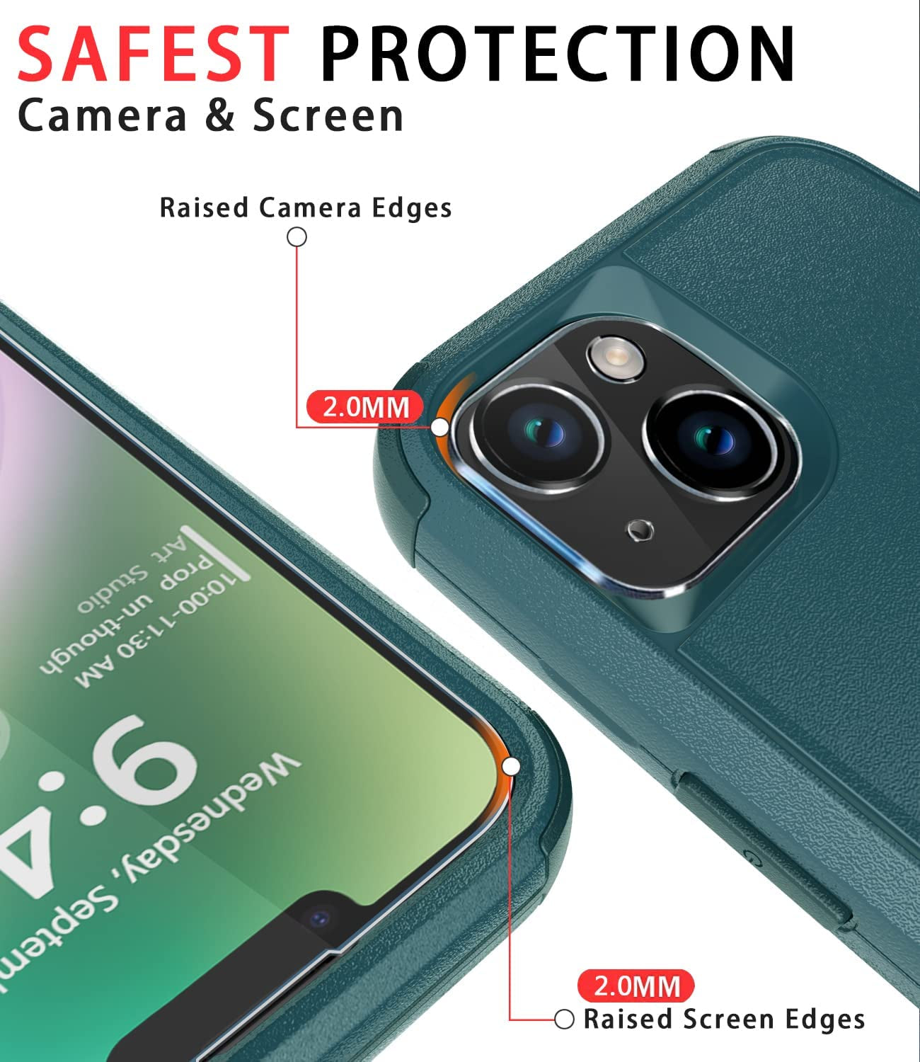 Diverbox Designed for Iphone 14 plus Case with Screen Protector Camera Lens Cover Heavy Duty Shockproof Shock-Resistant Cases for Apple Iphone 14 plus Phone 6.7 Inch (Dark Green)  Diverbox   