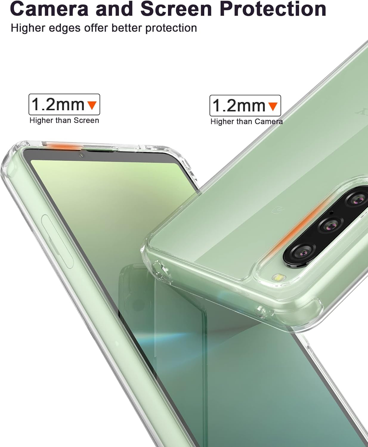 Foluu for Sony Xperia 10 V 2023 Case, Hard PC Back & Soft TPU Bumper Protective Shockproof Case for Sony Xperia 10 V 5G 2023 Clear  Foluu   