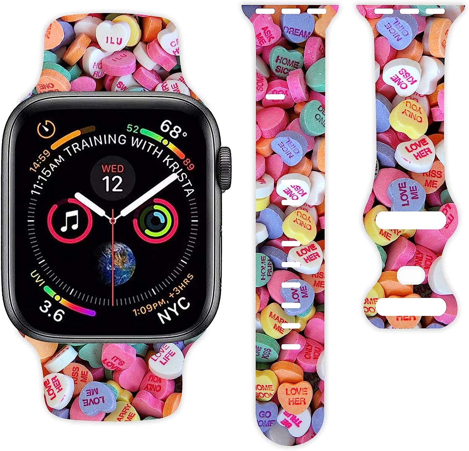 Valentine'S Day Holiday Watch Band Compatible with Apple Watch 38Mm 40Mm 42Mm 44Mm for Women Men Girls, Adjustable Soft Silicone Sport Strap Replacement Band with All Iwatch Series  MohuanDd   