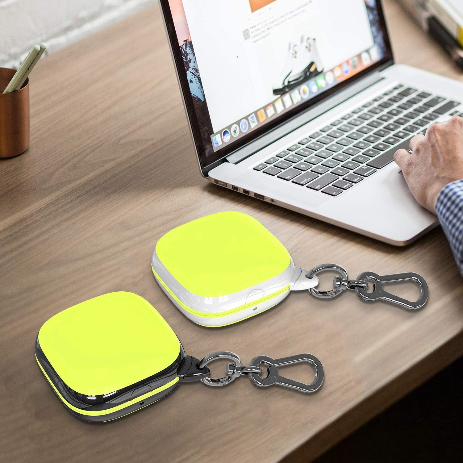 ANKASI Compatible Powerbeats Pro Case Cover,Full Protective Shockproof Anti-Slip Silicone Case for Beats Powerbeats Pro 2019(Black Edge+Yellow)  ANKASI   