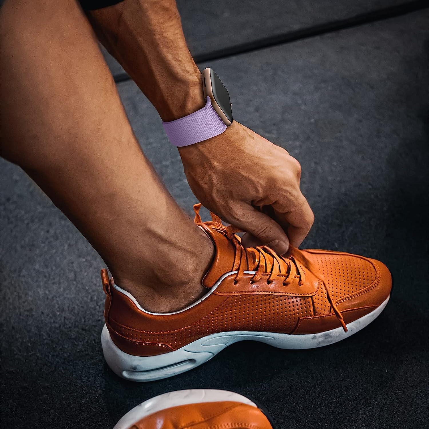 AMANECER Stretchy Nylon Watch Bands Compatible with Apple Watch Ultra Series 8/7/6/5/4/3/2/1 SE, Adjustable Braided Elastic Sport Loop Rugged Straps for Iwatch Women Men (Lavender Purple, 38/40/41MM)  AMANECER   