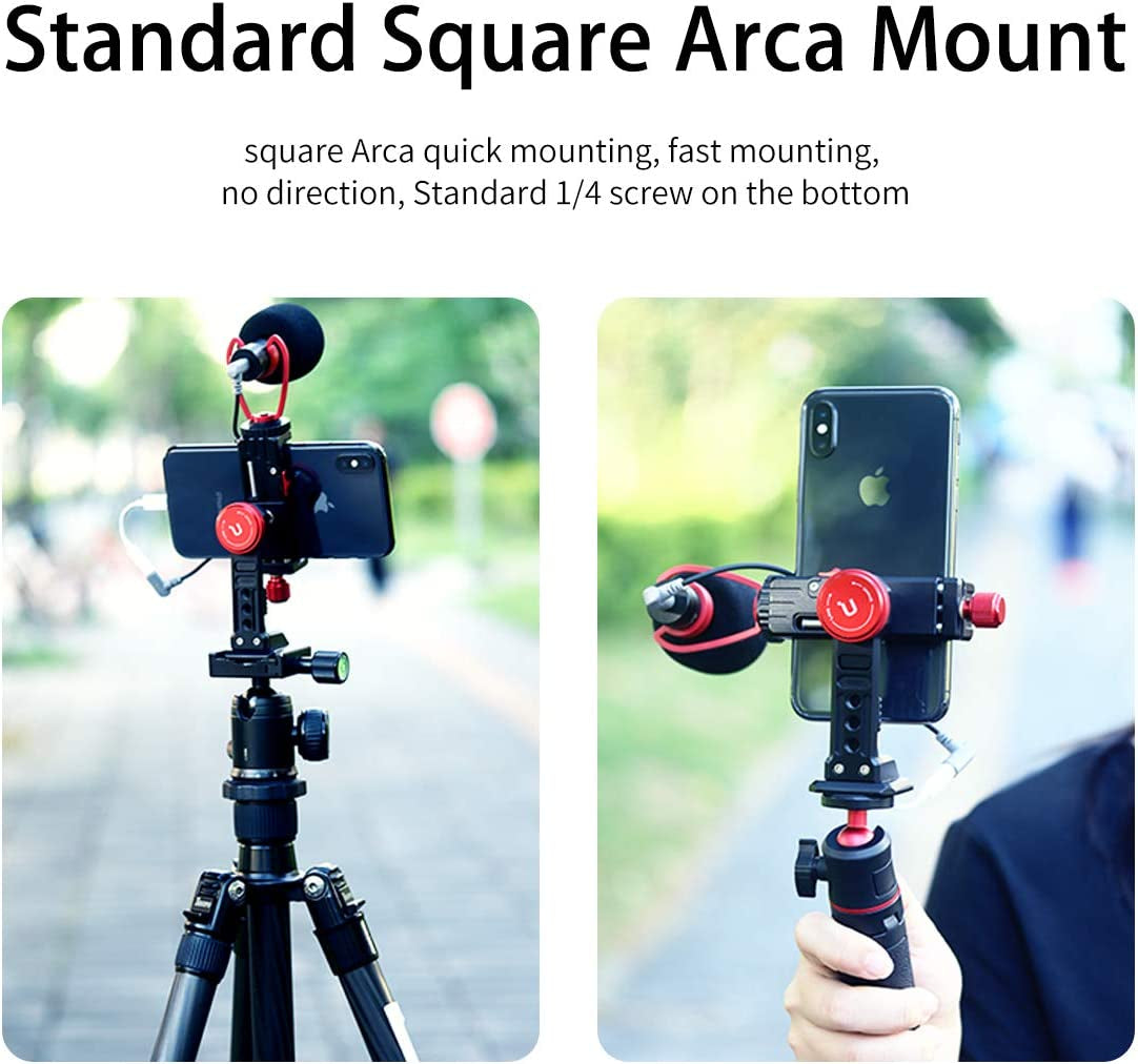 Cell Phone Tripod Mount, ULANZI ST-14 Smartphone Tripod Mount Adapter Aluminum with Cold Shoe, 360° Cell Phone Stand Holder Clamp for Iphone 13 12 11 Max Pro Iphone X XR Xs 6 7 Plus  PICTRON   