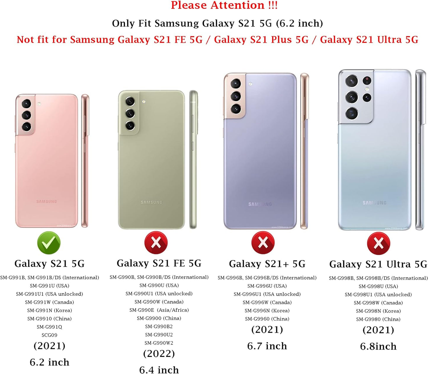 For Samsung Galaxy S21 Case: Dual Layer Protective Heavy Duty Cell Phone Cover Shockproof Rugged with Screen Protector - Military Protection Bumper Tough - Samsung Galaxy S21 5G 2021, 6.2 Inch, Black  Jinxian Co., Ltd.   