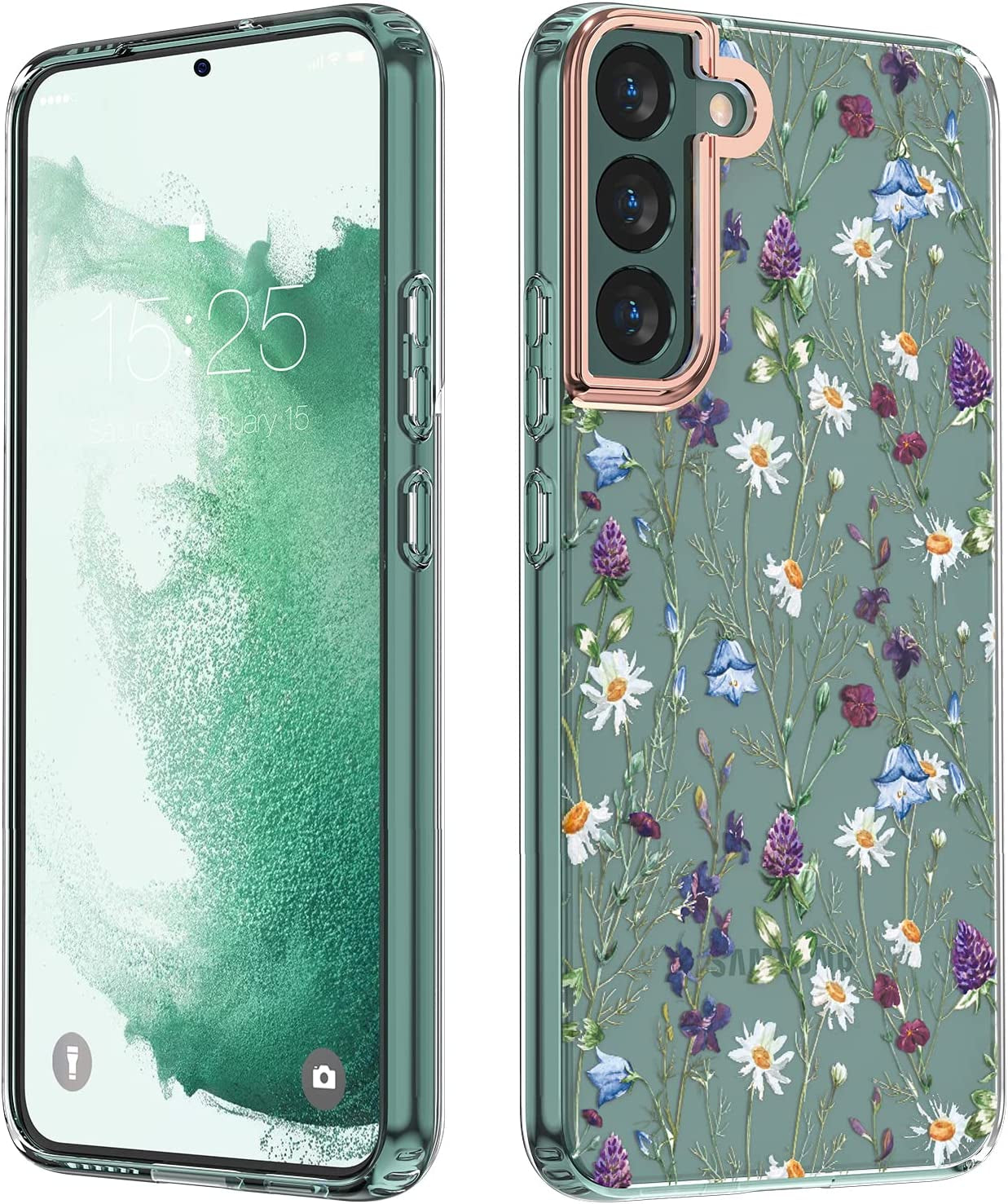 MILPROX Compatible with Samsung Galaxy S22 plus Flower Case, Cute Case Design for Girls Women,Shockproof Floral Pattern Hard Back for Samsung Galaxy S22 plus 5G Phone 2022 6.6 In-Blossom  MILPROX Garden  