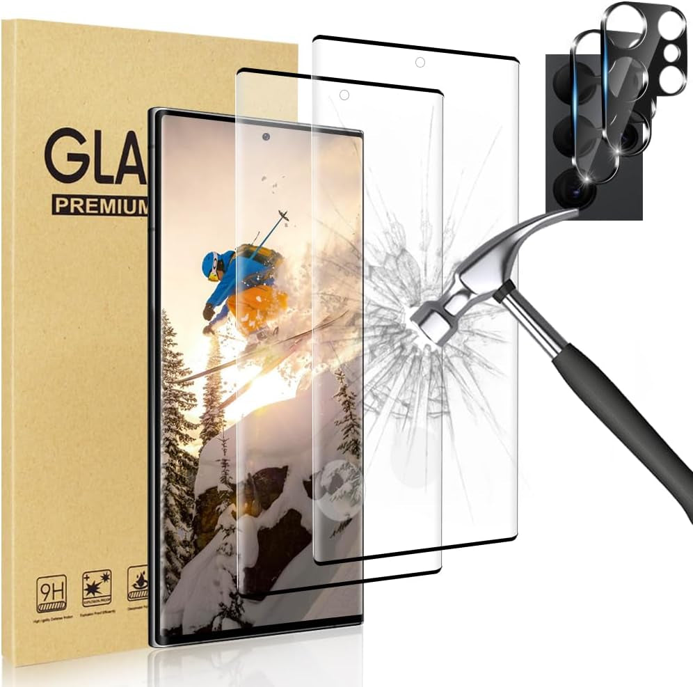 [2+2 Pack] Galaxy Note 20 Ultra 6.9 Inch Privacy Screen Protector with Camera Lens Protector, Fingerprint Compatible, Bubble Free, Flexible Anti-Spy TPU Film for Samsung Galaxy Note 20 Ultra 5G  AFSKU S22 Ultra Glass  