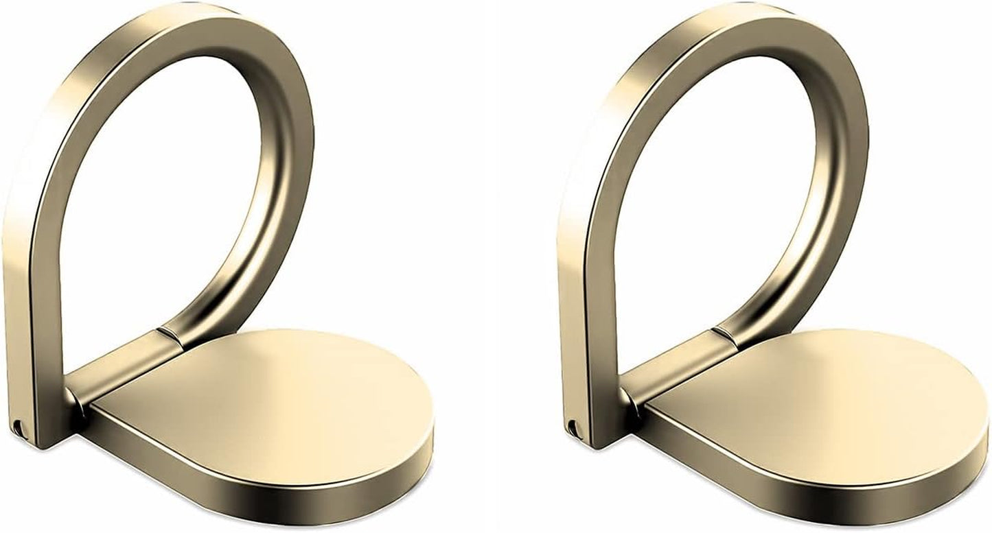 Finger Ring Stand, 360 Rotary Cell Phone Holder Finger Loop Grip Mount Universal Smartphone Kickstand,Ieugen Compatible with Iphone 14/Iphone 13/Galaxy S23/Galaxy S22/Galaxy  iEugen gold 2 pack  