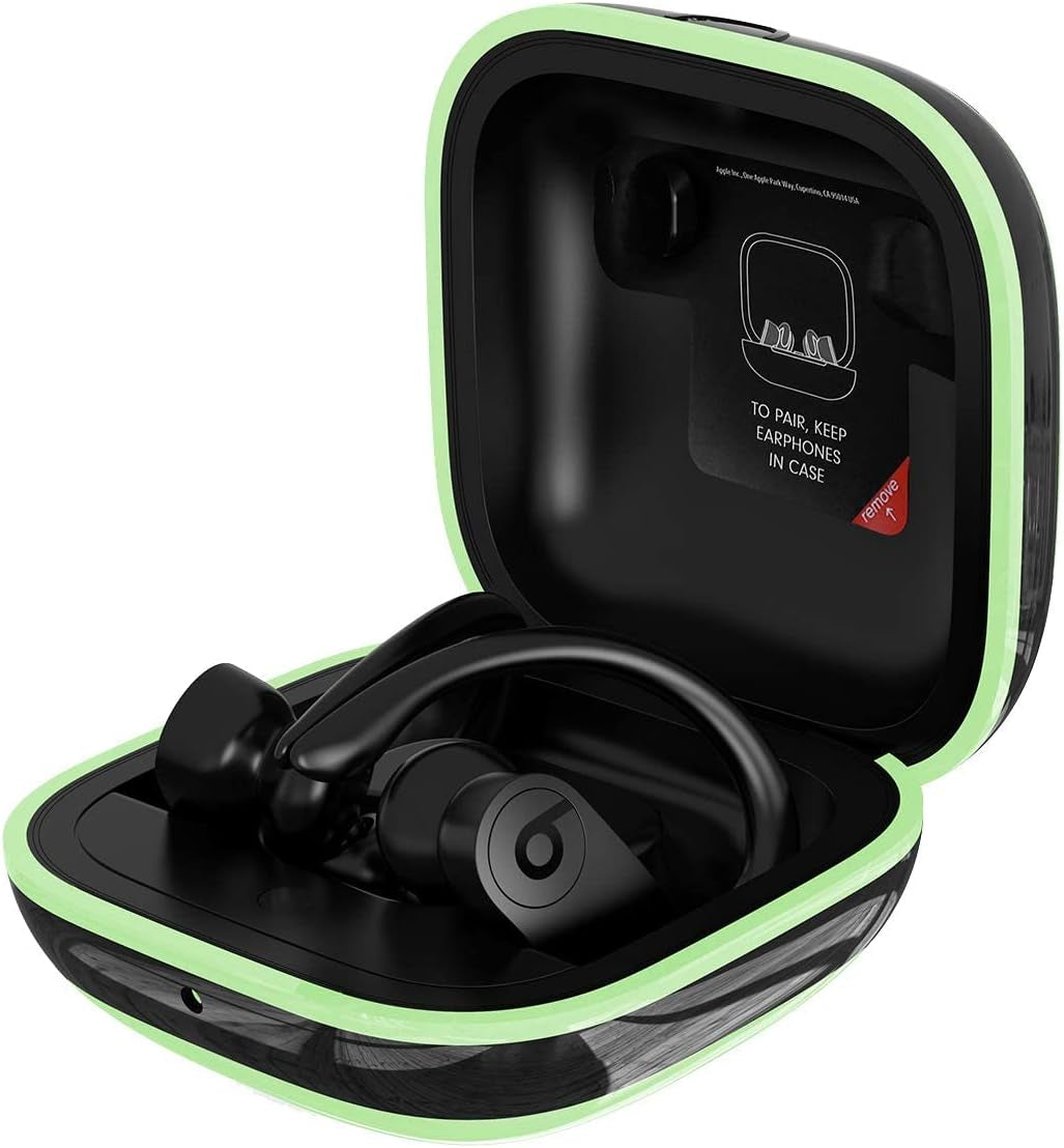 Compatible with Powerbeats Pro Case Cover, Anti-Lost and Shock-Proof Easy-To-Carry Durable Silicone Protective Case Skin for 2019 Latest Beats Powerbeats Pro (Burgundy)  meiyasy Black Edge-Matcha green Black Edge 