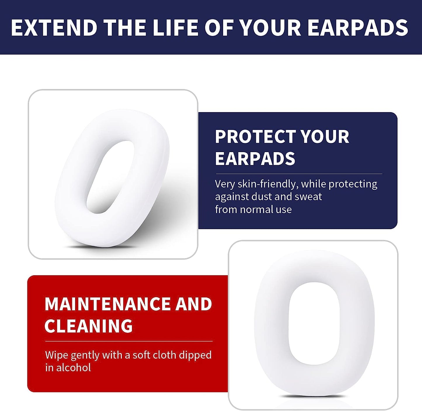 Damex Silicone Earpads Protector, Compatible with Airpods Max Ear Pad (White)  nakuya   