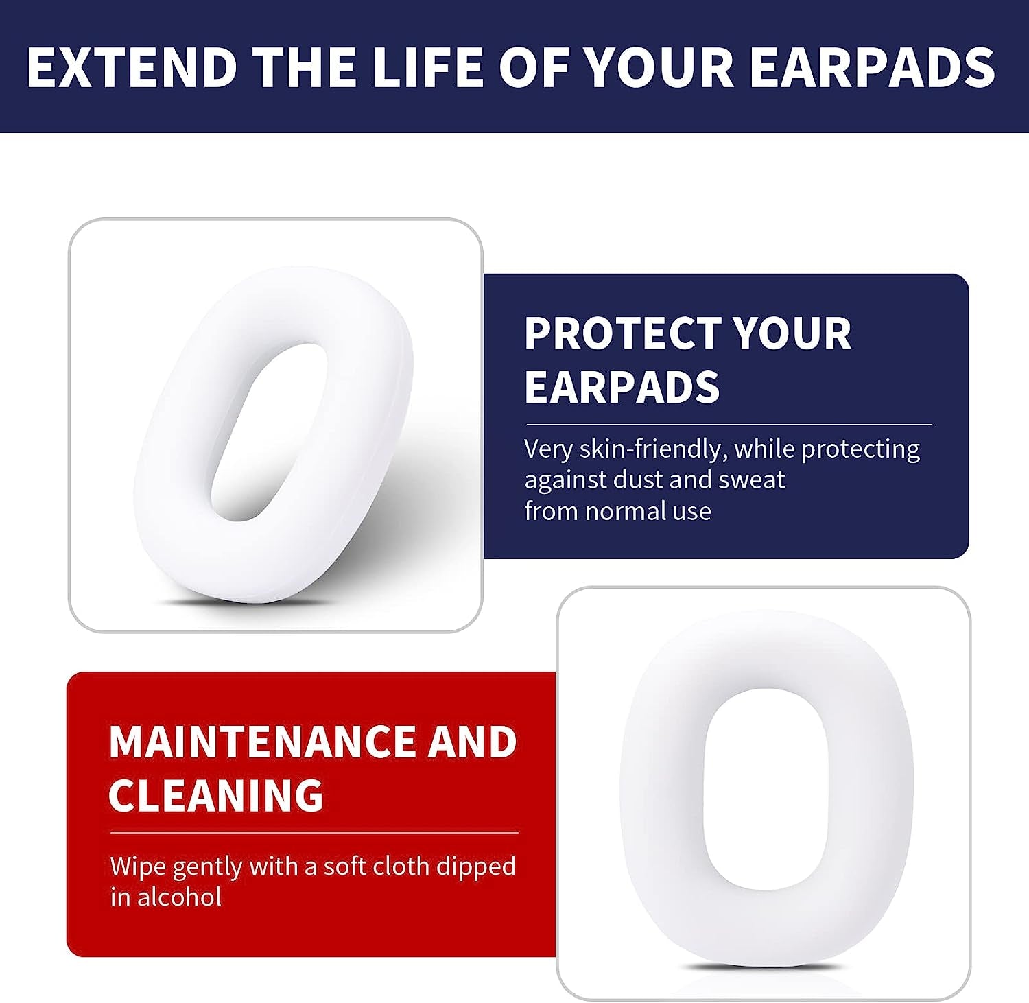 Damex Silicone Earpads Protector, Compatible with Airpods Max Ear Pad (White)  nakuya   