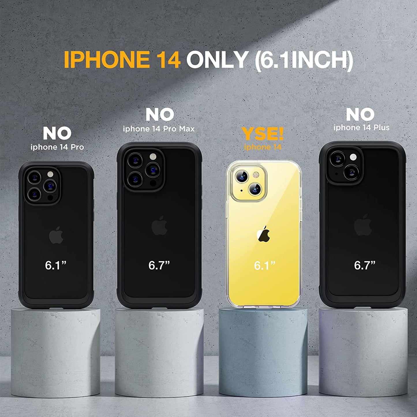 Miracase Glass Series Designed for Iphone 14 Case 6.1 Inch, 2023 Upgrade Full-Body Clear Bumper Case with Built-In 9H Tempered Glass Screen Protector and Camera Lens Protector,Clear  Miracase   