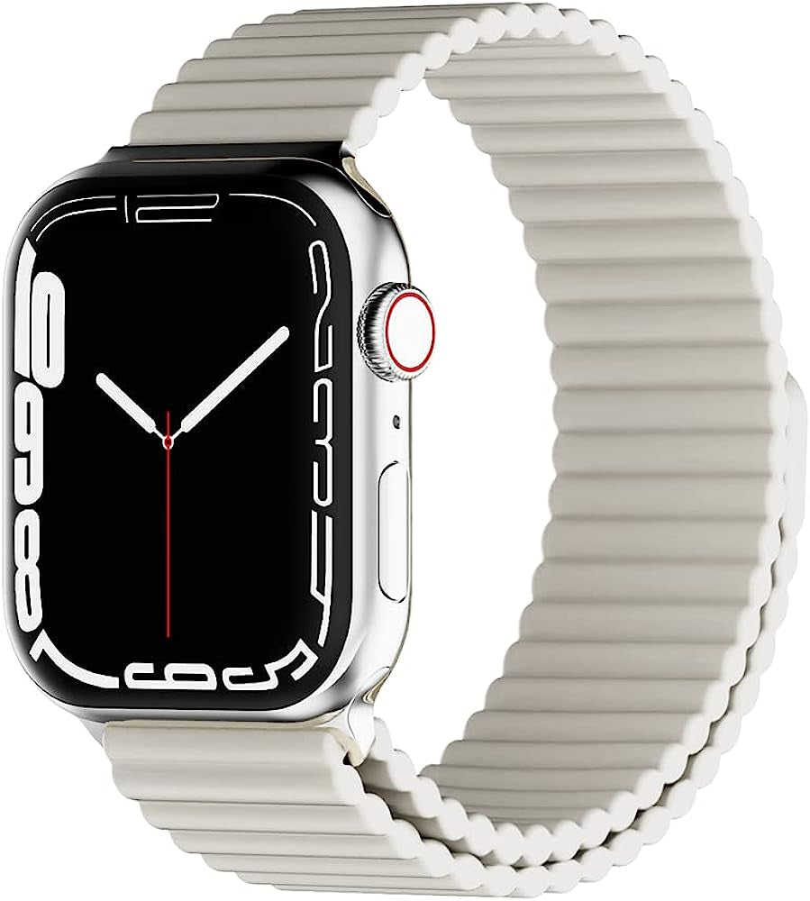 Heike Sport Loop Compatible with Apple Watch Ultra Bands 49Mm 45Mm 44Mm 42Mm 41Mm 40Mm 38Mm, Soft Silicone Magnetic Clasp Adjustable Replacement Wristband for Iwatch Series SE Ultra 8 7 6 5 4 3 2 1 for Women Men  HeiKe Starlight 38mm/40mm/41mm 