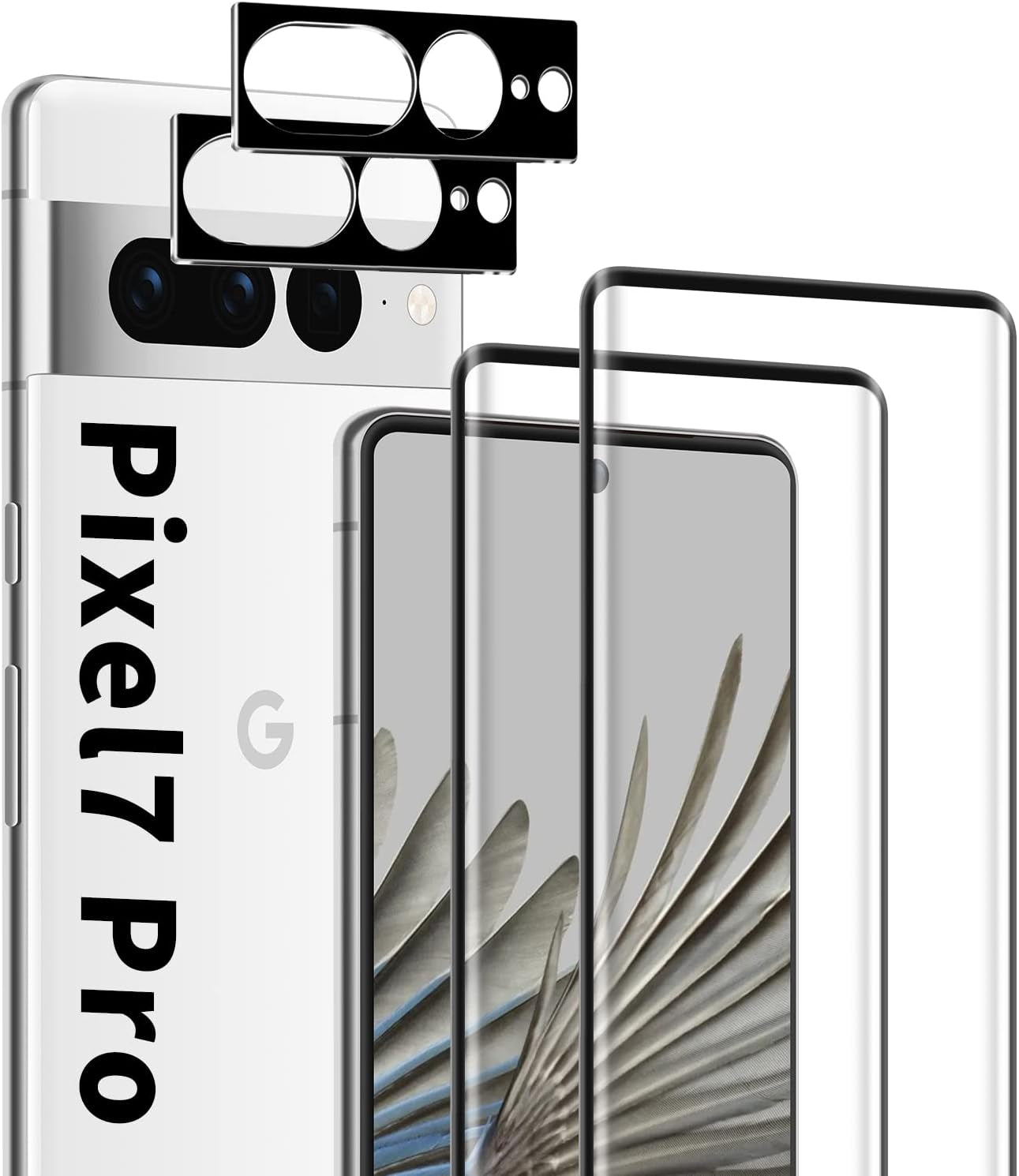 Corefyco Direct [2+2 Pack for Google Pixel 7 Pro Screen Protector 6.7 Inch and Camera Lens Protector, 9H Tempered Glass, HD Clear, Scratch Resistance, 3D Curved  Corefyco Direct   