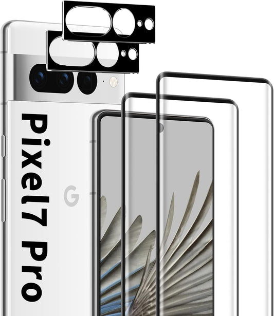 Corefyco Direct [2+2 Pack for Google Pixel 7 Pro Screen Protector 6.7 Inch and Camera Lens Protector, 9H Tempered Glass, HD Clear, Scratch Resistance, 3D Curved  Corefyco Direct   