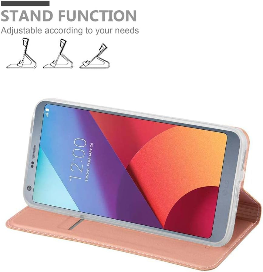Cadorabo Book Case Compatible with LG G6 in Classy ROSÉ Gold - with Magnetic Closure, Stand Function and Card Slot - Wallet Etui Cover Pouch PU Leather Flip  Cadorabo   