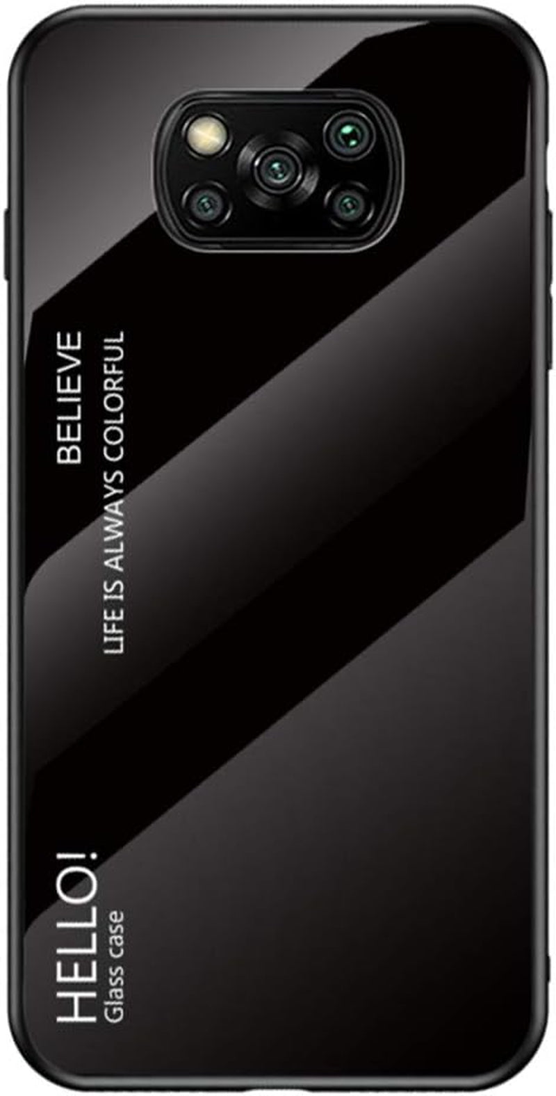 Hicaseer Xiaomi Poco X3 Case,Anti Scratch Gradient Glass Case Back Cover Soft TPU Silicone Shockproof Case for Xiaomi Poco X3 -Purple  Hicaseer Black Xiaomi Poco X3 6.53" 