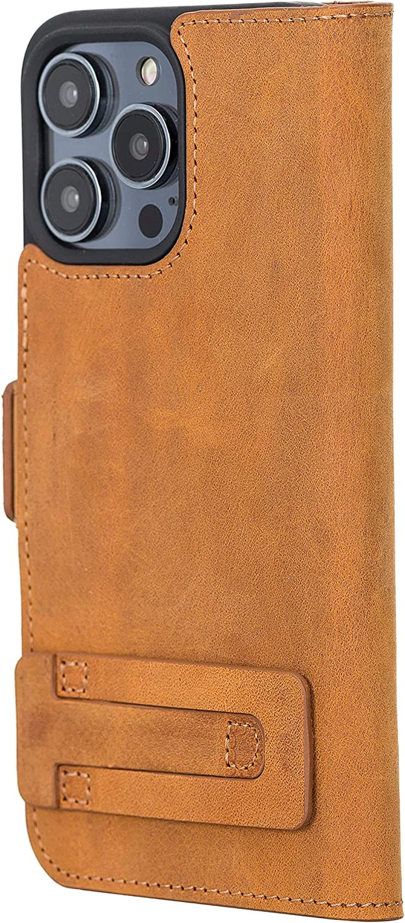 Bayelon Leather Wallet Case for Iphone 14 Pro Max - Flip Cover Card Holder Slots, Iphone 14 Pro Max Case Compatible with Apple Magsafe, Full Grain Leather Folio Case, Kickstand Function (A. Camel)  Bayelon   