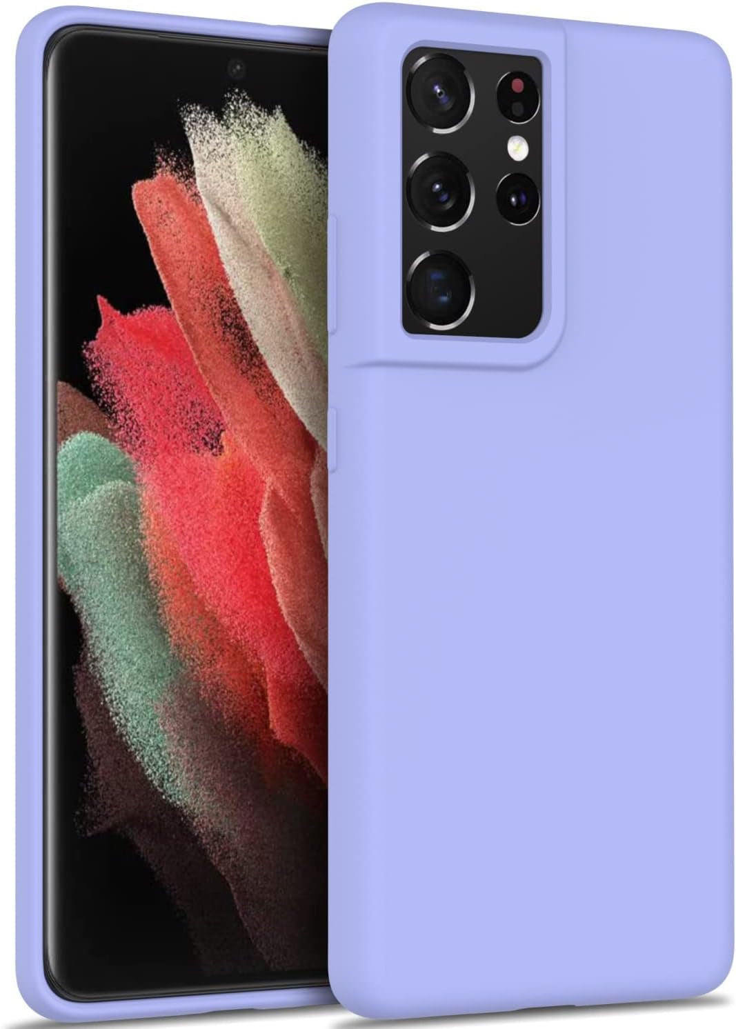 DEENAKIN for Samsung Galaxy S21 Ultra Case Silicone,Silky Smooth Flexible Gel Rubber Bumper Cover with Soft Microfiber Lining Slim Fit Protective Phone Case for Samsung Galaxy S21 Ultra Bright Yellow  DEENAKIN Lavender Purple Samsung Galaxy S21 Ultra 