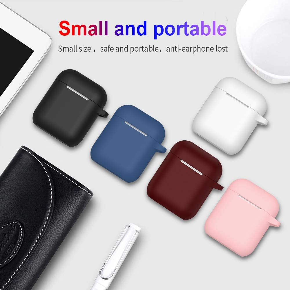 SATLITOG Airpods Case Cover with Secure Lock Keychain, Protective Silicone Cover Compatible with Apple Airpods 2Nd & 1St Charging Case - Burgundy  SATLITOG   