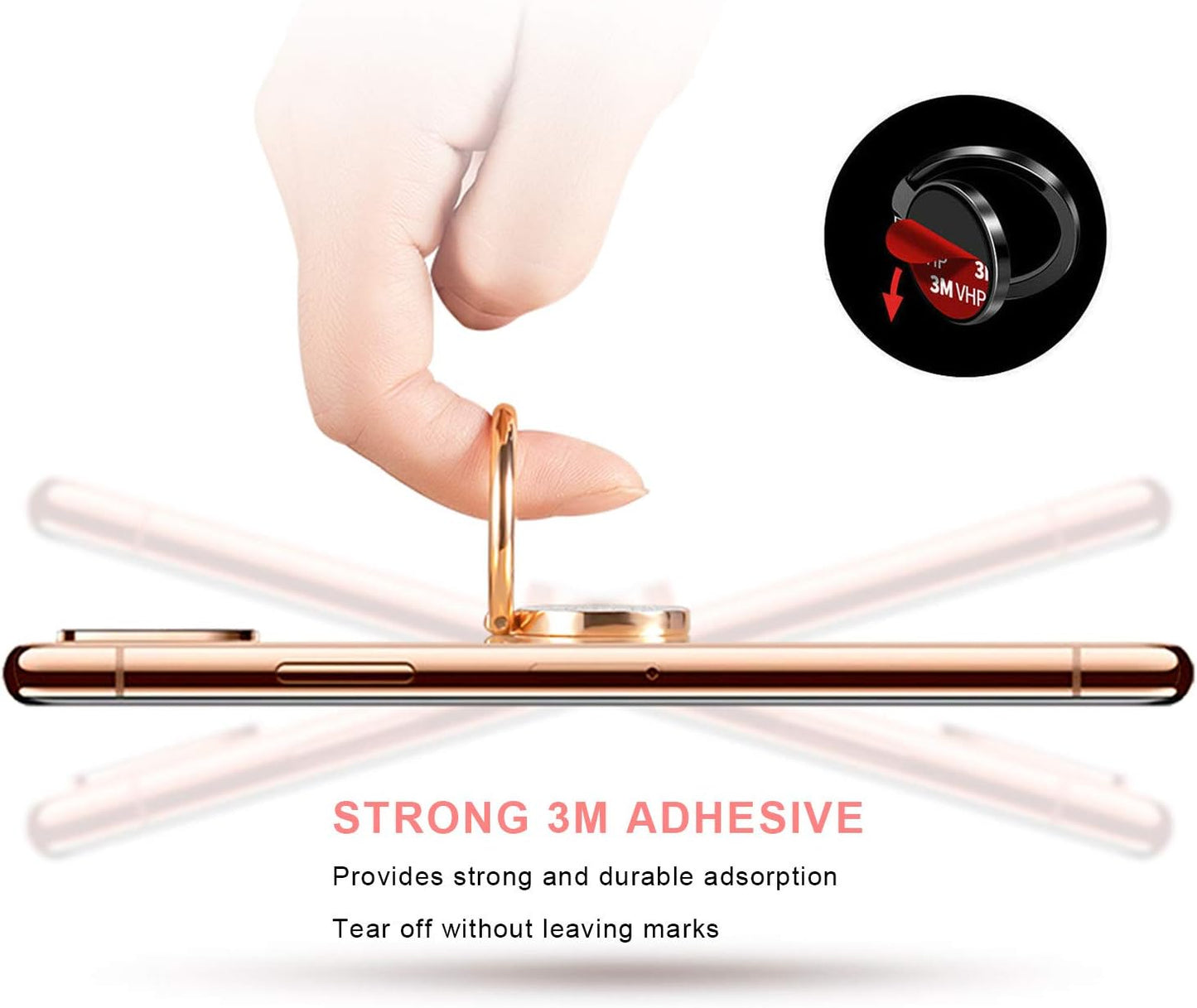 JIAXIUFEN Cell Phone Ring Stand Finger Holder Marble Glitter Grip Kickstand 360° Rotation Metal Ring Grip for Magnetic Car Mount Compatible with Iphone Samsung Galaxy Pixel All Smartphone Blue  JIAXIUFEN   