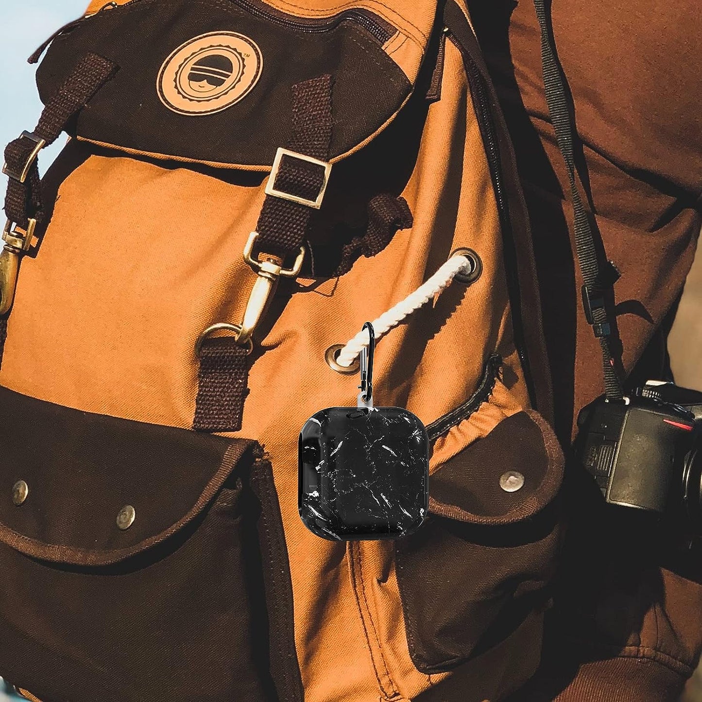 Geekria PC Case Cover Compatible with Beats Powerbeats Pro True Wireless Earbuds, Earphones Skin Cover, Protective Carrying Case with Keychain Hook, Charging Port Accessible (Marble Black)  Geekria   