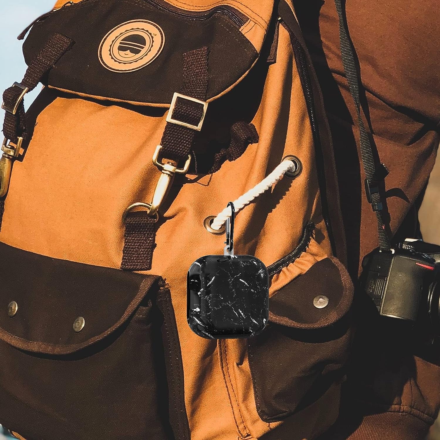 Geekria PC Case Cover Compatible with Beats Powerbeats Pro True Wireless Earbuds, Earphones Skin Cover, Protective Carrying Case with Keychain Hook, Charging Port Accessible (Marble Black)  Geekria   