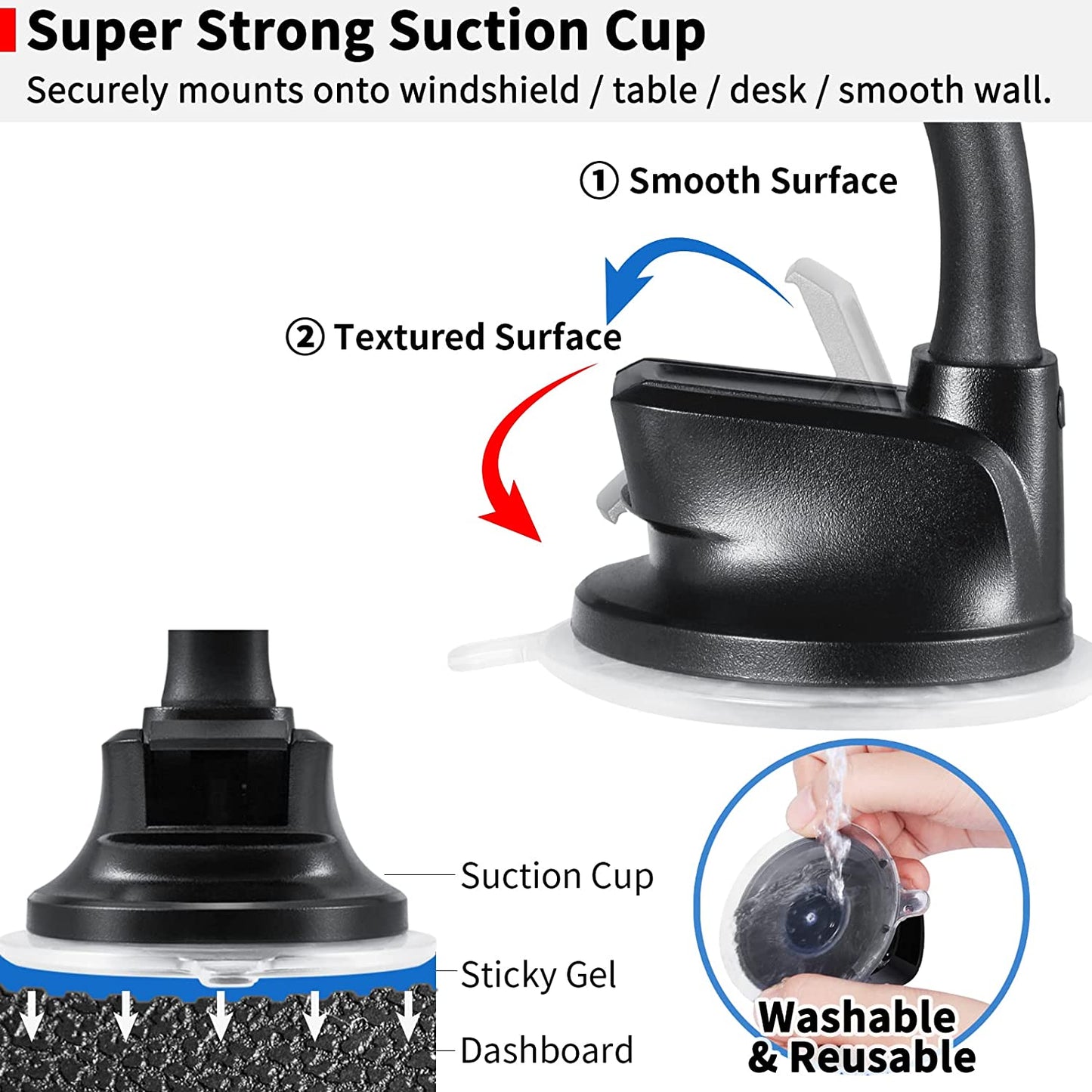 Windshield Car Phone Mount Long Arm, Apps2Car 13 Inches Gooseneck Magnetic Window Mobile Holder for Truckers Drivers Semi Truck SUV MPV Vehicle Compatible with All Iphone Samsung Phones Ipad Mini  Wiiki-Tech   