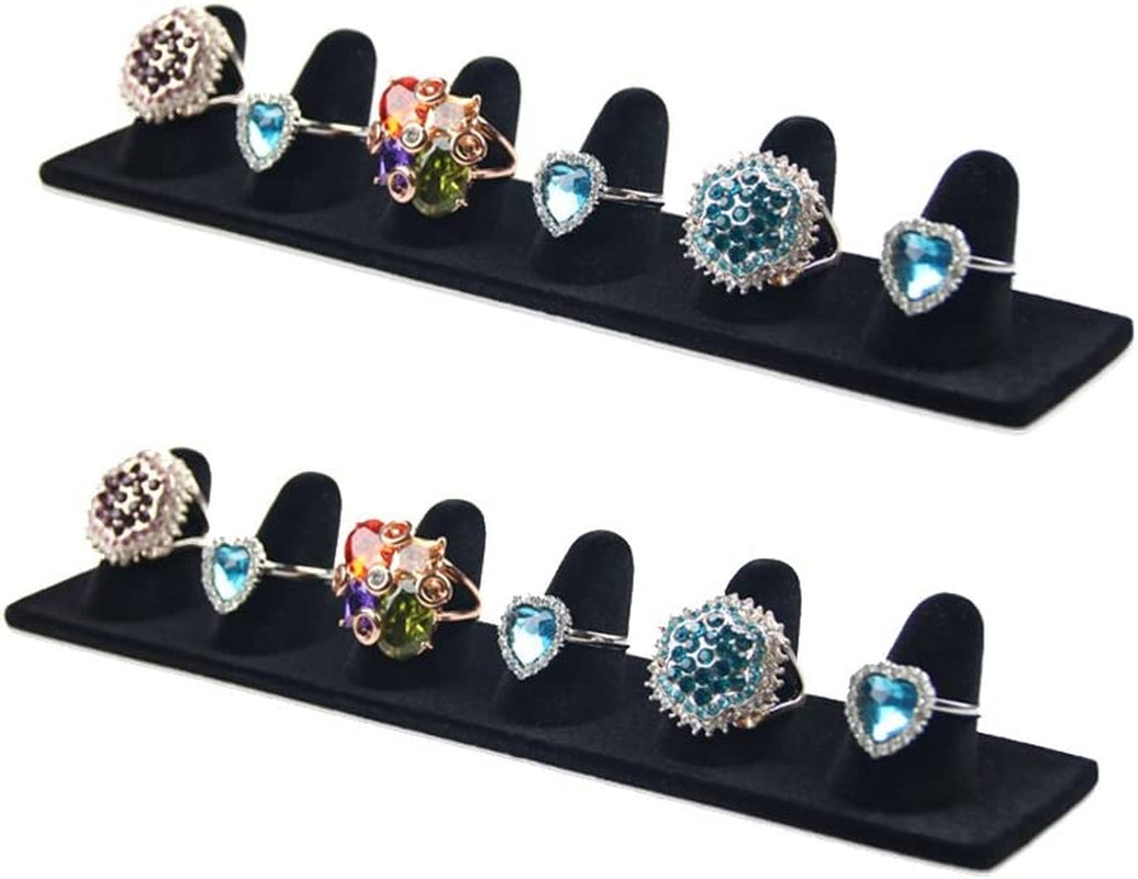 Bocar Black Velvet Finger Ring Display Showcase Organizer Holder Jewelry Storage Counter (18JZZ)  bocarjewelry Jzz-6z  