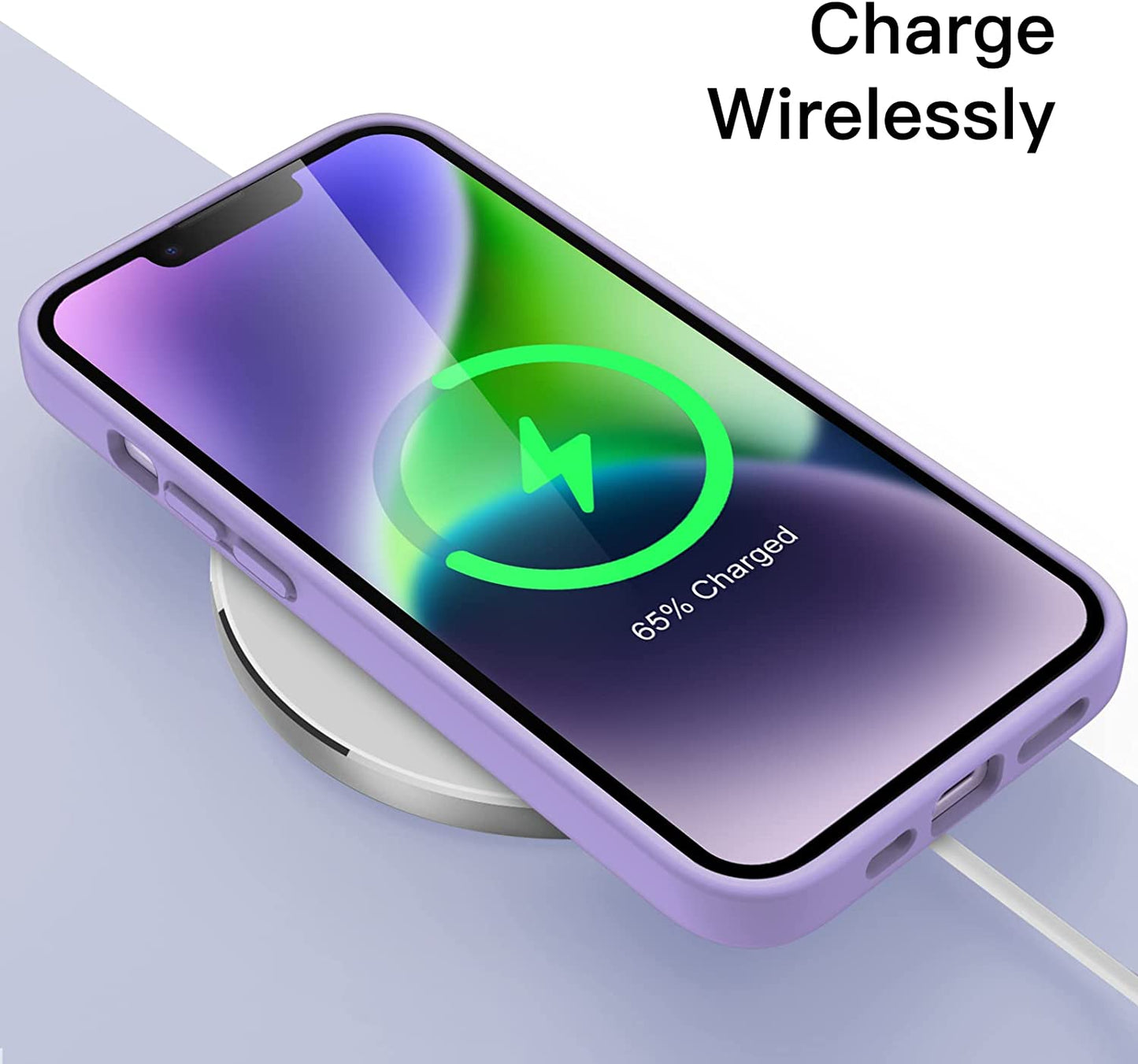 Jetech Silicone Case for Iphone 14 6.1-Inch, Silky-Soft Touch Full-Body Protective Phone Case, Shockproof Cover with Microfiber Lining (Light Purple)  JETech   