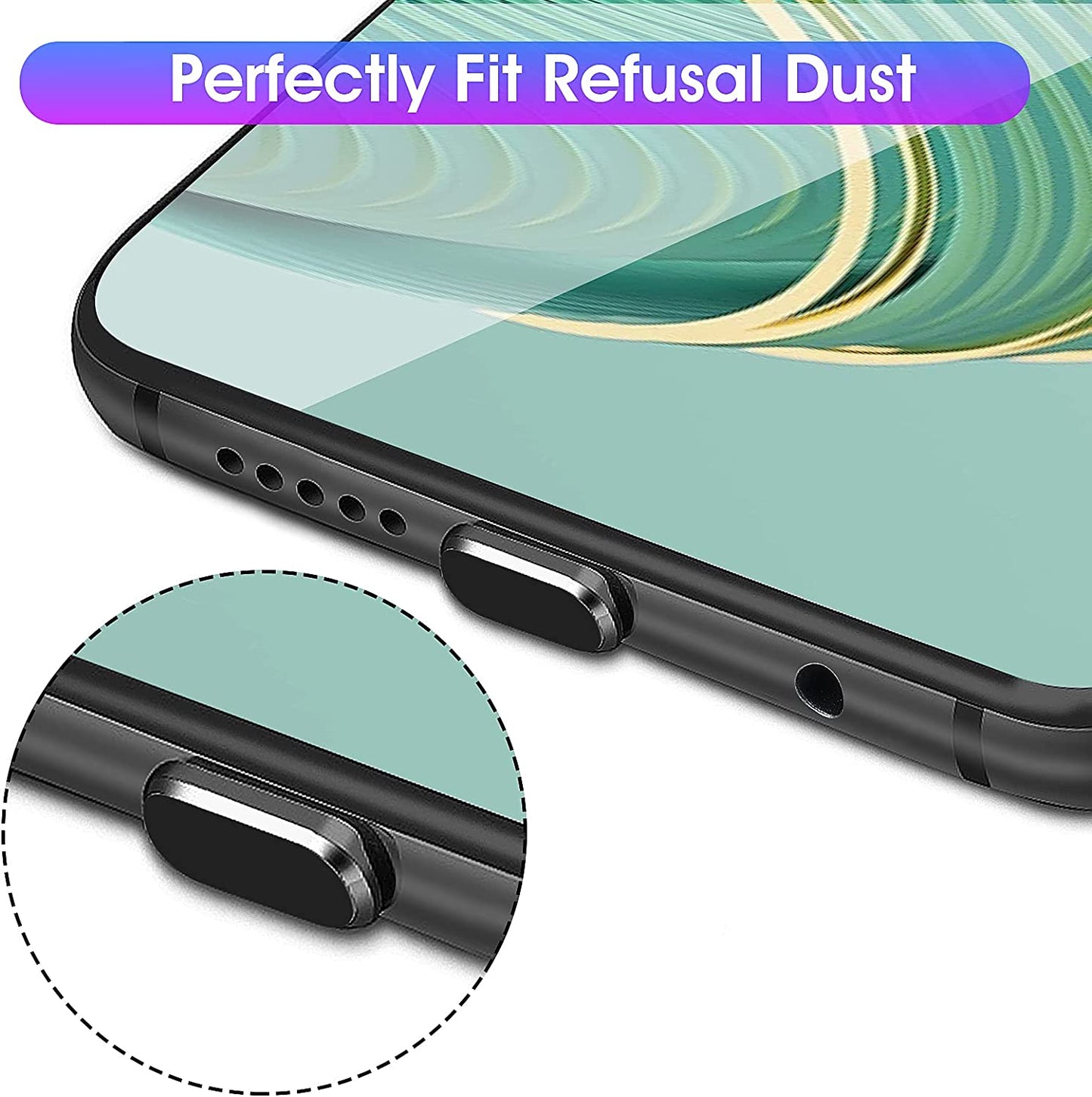 WLLHYF Phone anti Dust Plugs, 6 PCS Charger Port Dust Cover Port Caps Protectors for Most Smartphones and Micro Charging Port Speaker anti Dust Protection Cover Kit  WLLHYF   