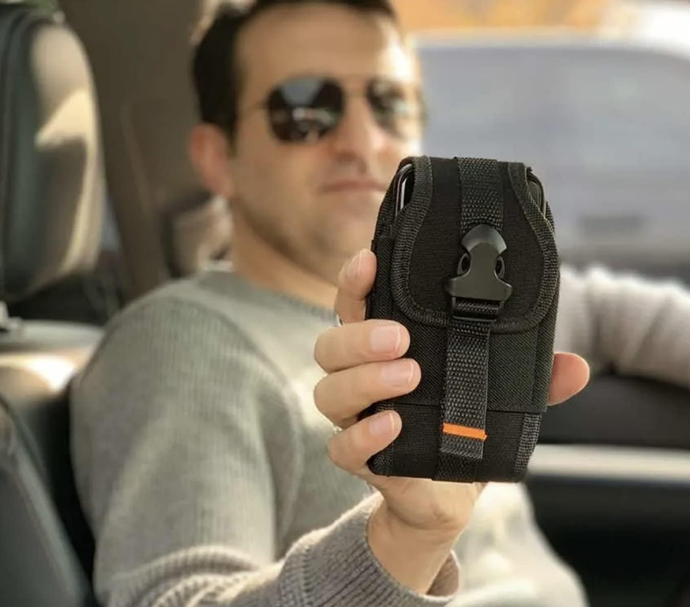 Agoz Carrying Case for LG V30, V30+, V30S Thinq, V35 Thinq, Heavy Duty Rugged Canvas Vertical Holster Pouch Cover with Metal Clip, Belt Loops, Card Slot & Front Buckle Clip  AGOZ   