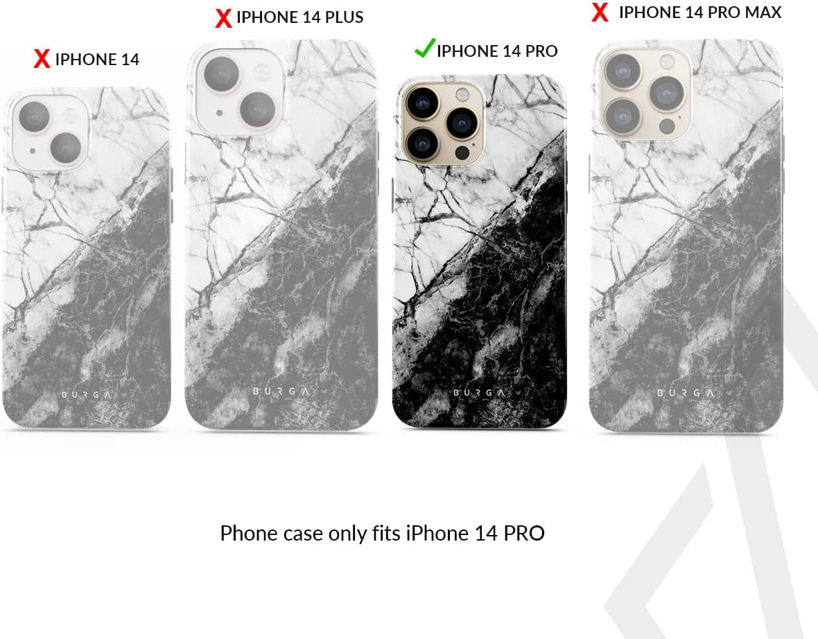 BURGA Phone Case Compatible with Iphone 14 PRO - Wireless Charging Compatible, Hybrid 2-Layer Hard Shell + Silicone Protective Case, Heavy Duty Protection, Slim Fit, Shock  BURGA   